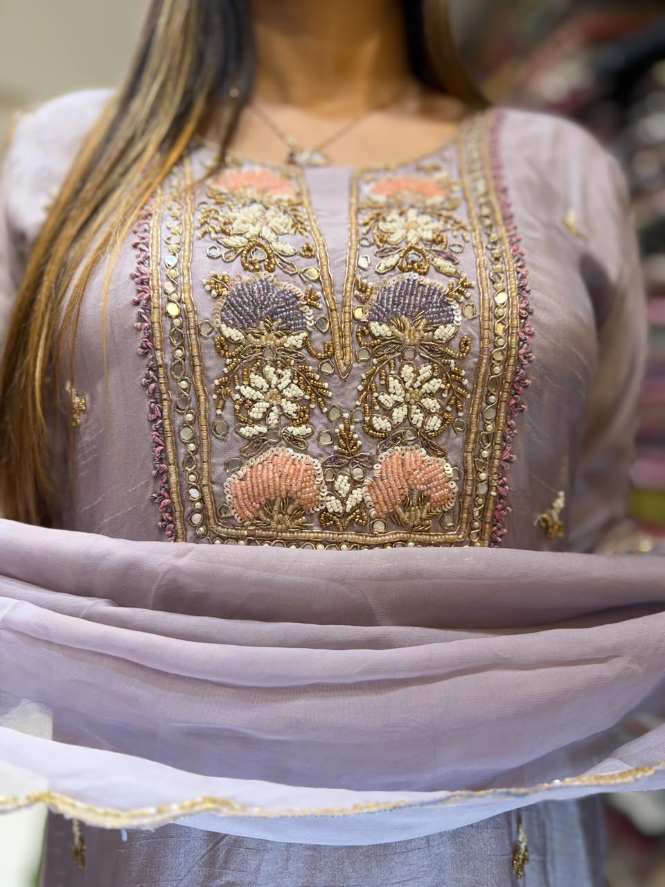 Pure Dola Silk Pastle Purple 3pc Set