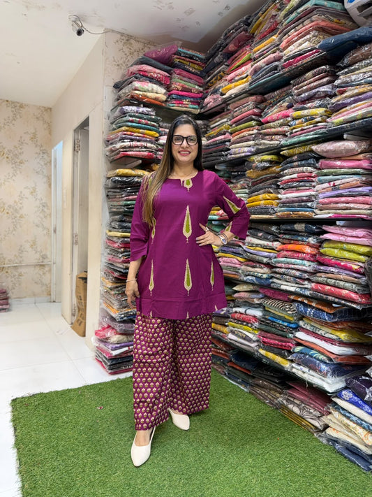 Pure Cotton Mazenta 2pc Set