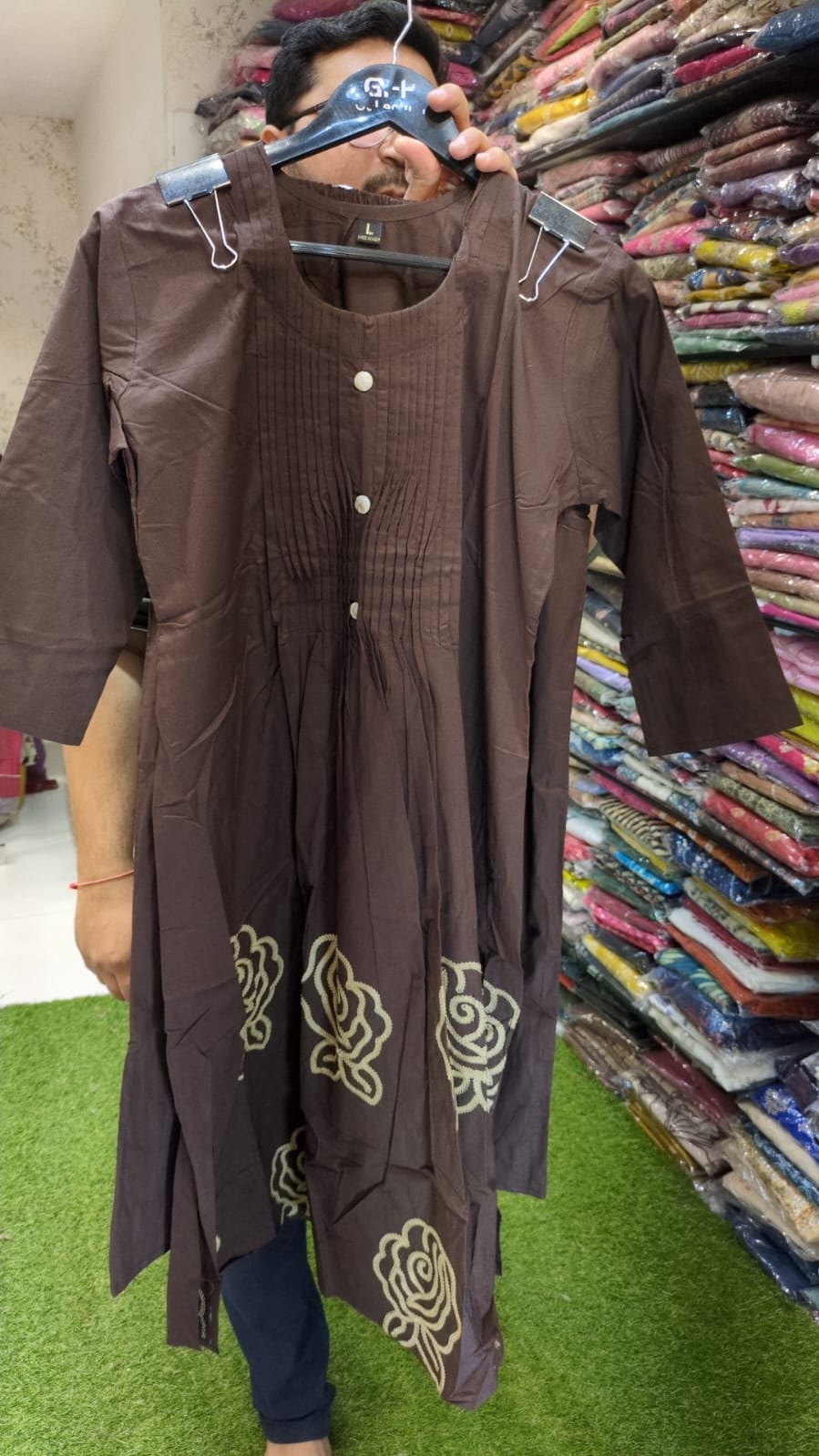 Daabu Cotton Brown 2pc Set