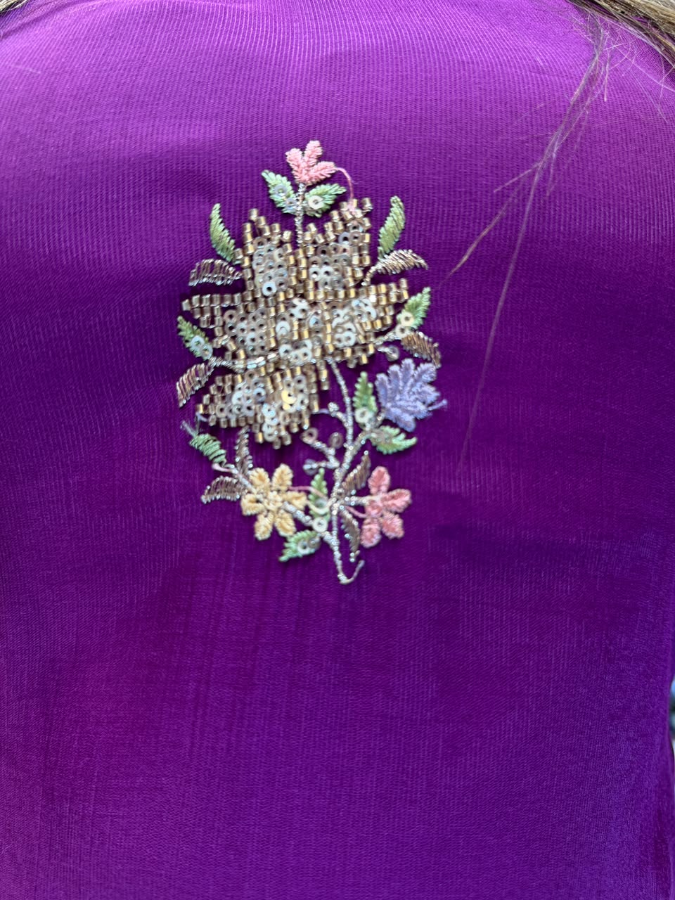 Pure Raw Silk Brinjal 3pc Set