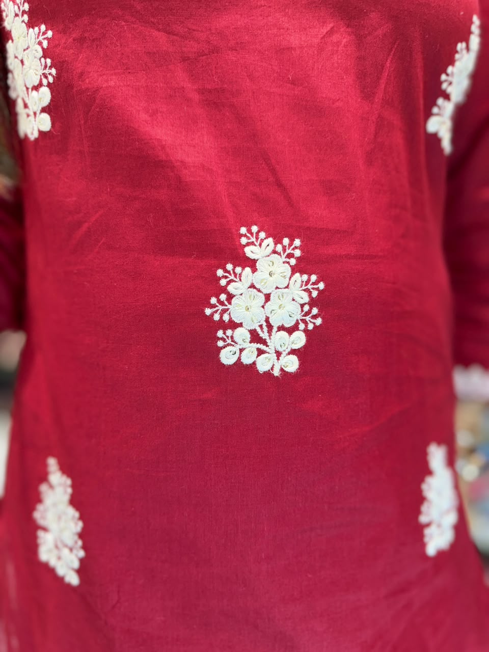 Pure Cotton Farsi Salwar Ruby 3pc Set