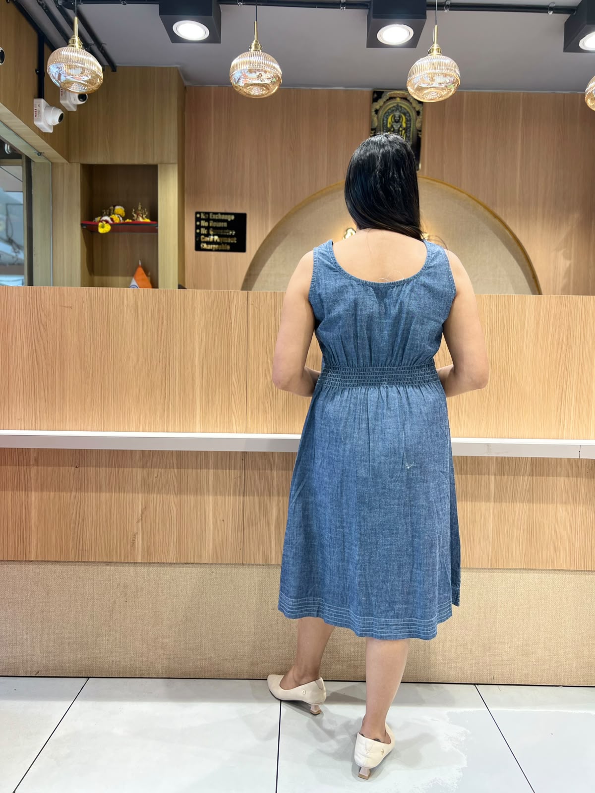 Pure Cotton Denim Blue Midi