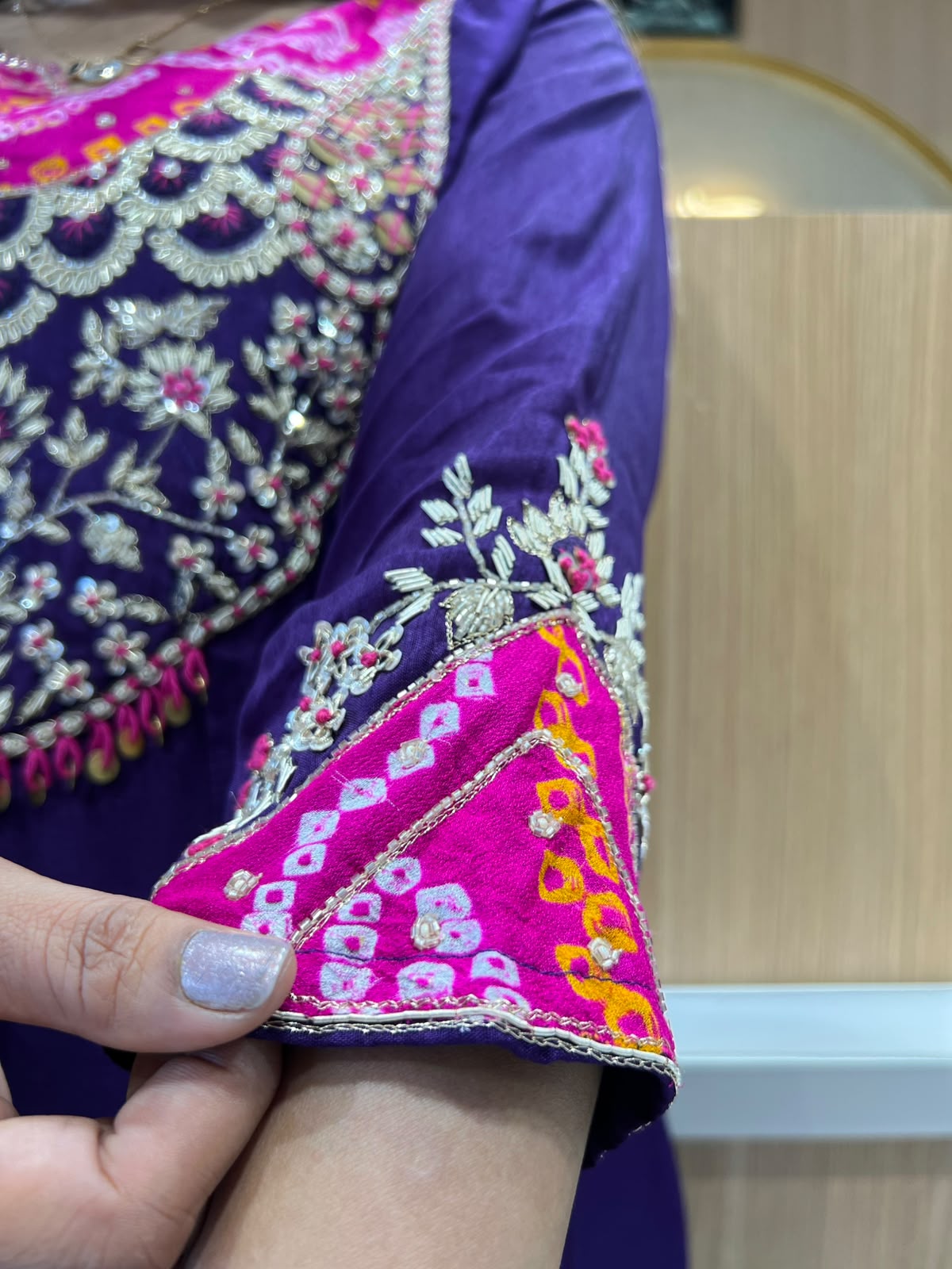 Pure Banaras Mull Chanderi Purple 3pc Set
