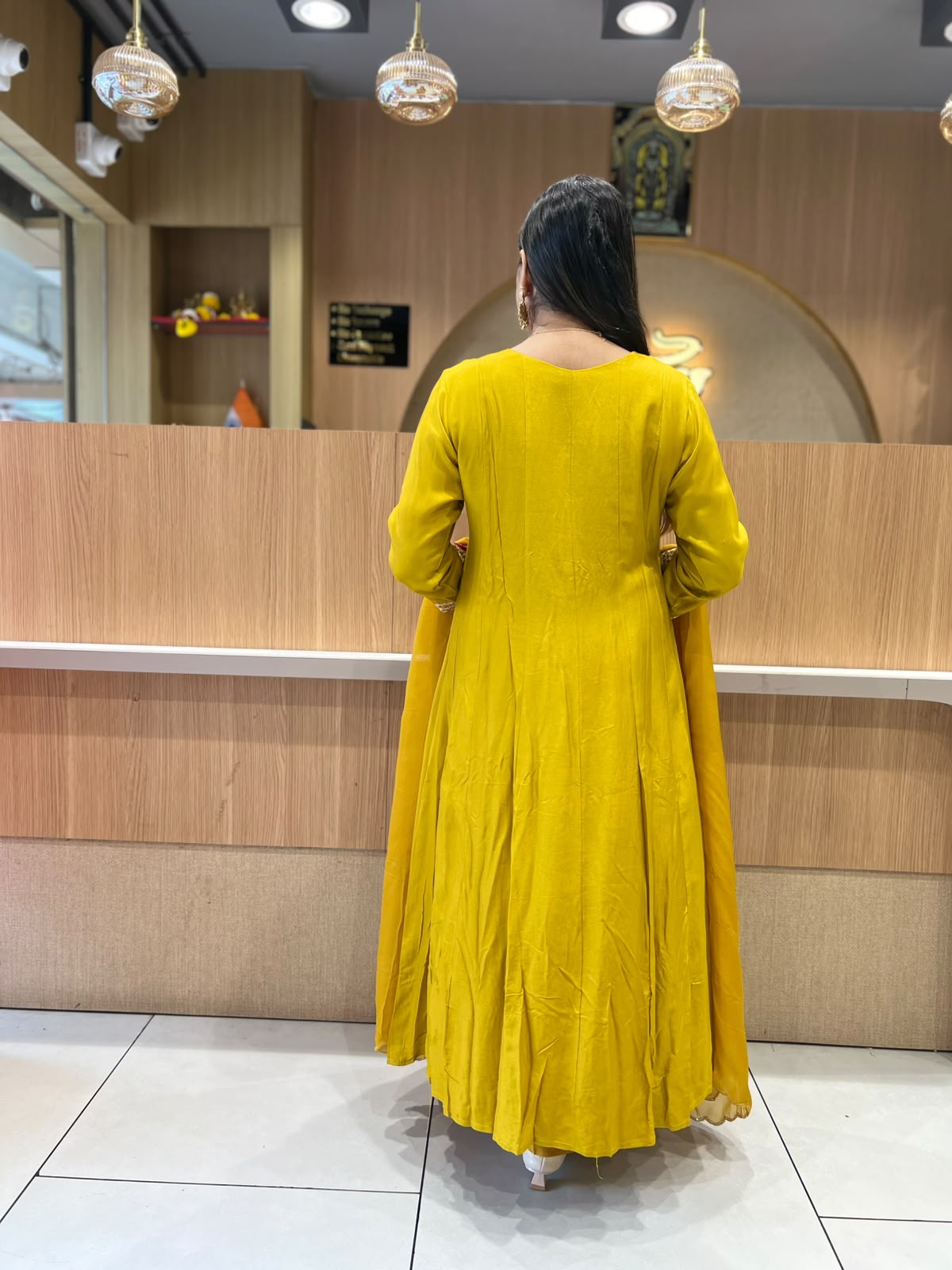 Pure Banaras Mull Chanderi Yellow 3pc Set