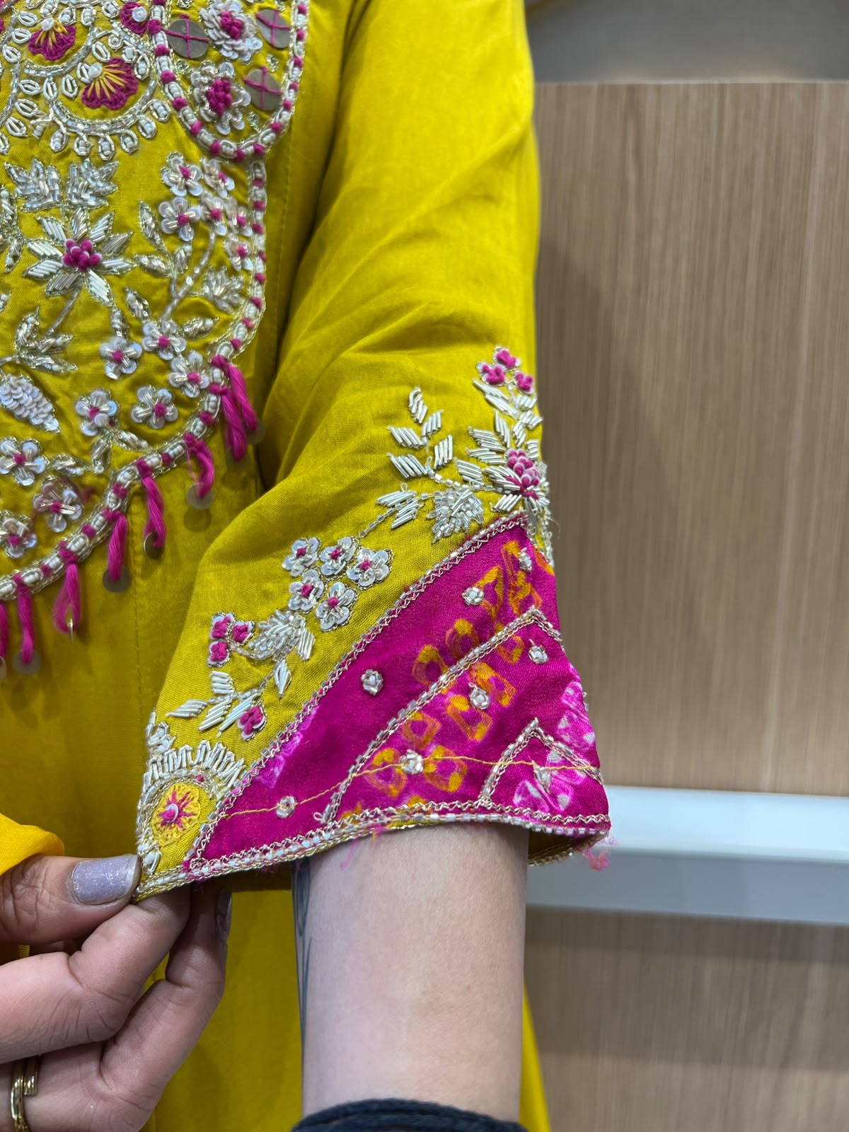 Pure Banaras Mull Chanderi Yellow 3pc Set