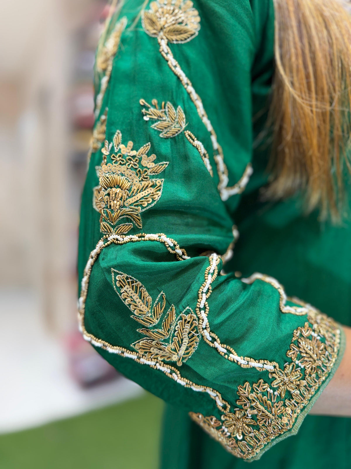 Pure Dola Silk Green A Line Anarkali 3pc Set