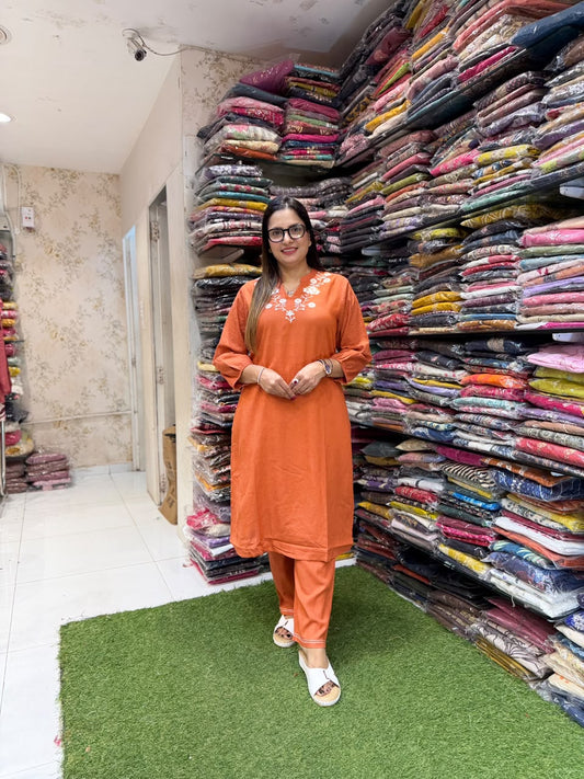 Pure Cotton Orange 2pc Set