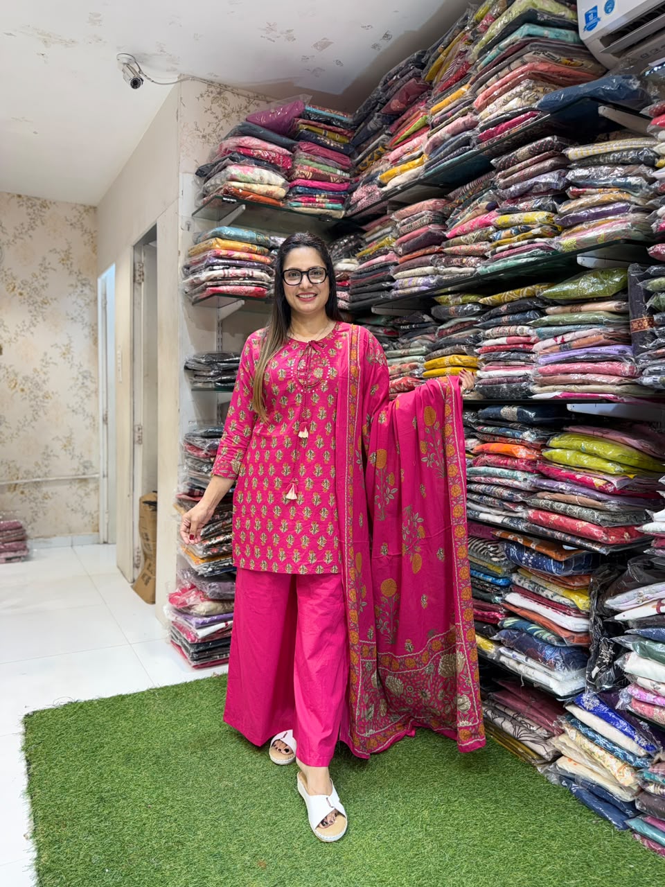 Pure Cotton Rani Pink 3pc Set