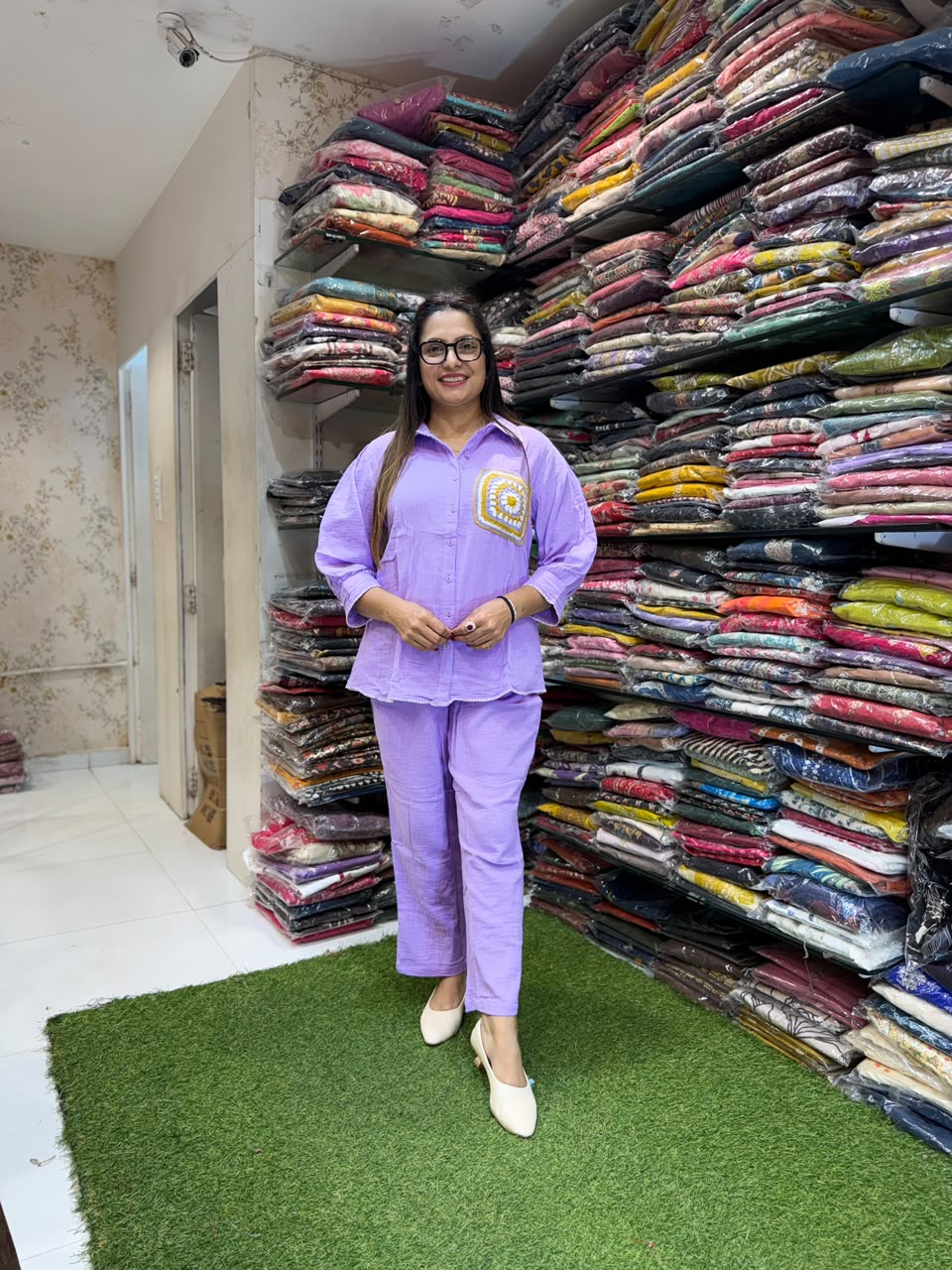 Pure Linen Cotton Lylac Purple 2pc Set
