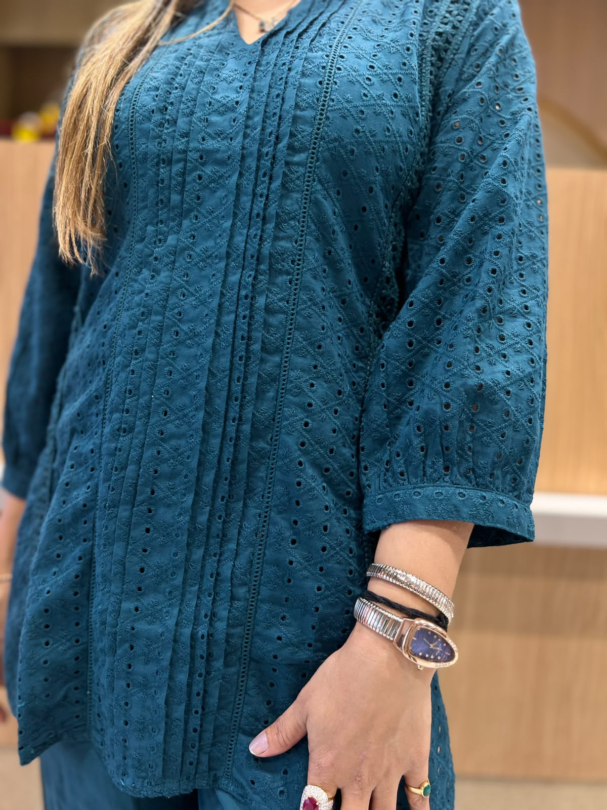 Pure Cotton Peacock Rama Green 2pc Set