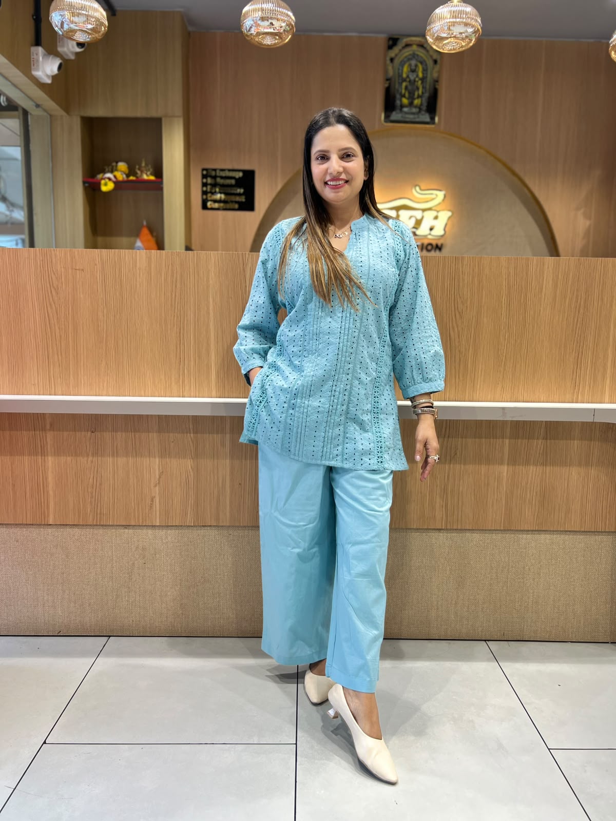 Pure Cotton Peacock Sky Bule 2pc Set
