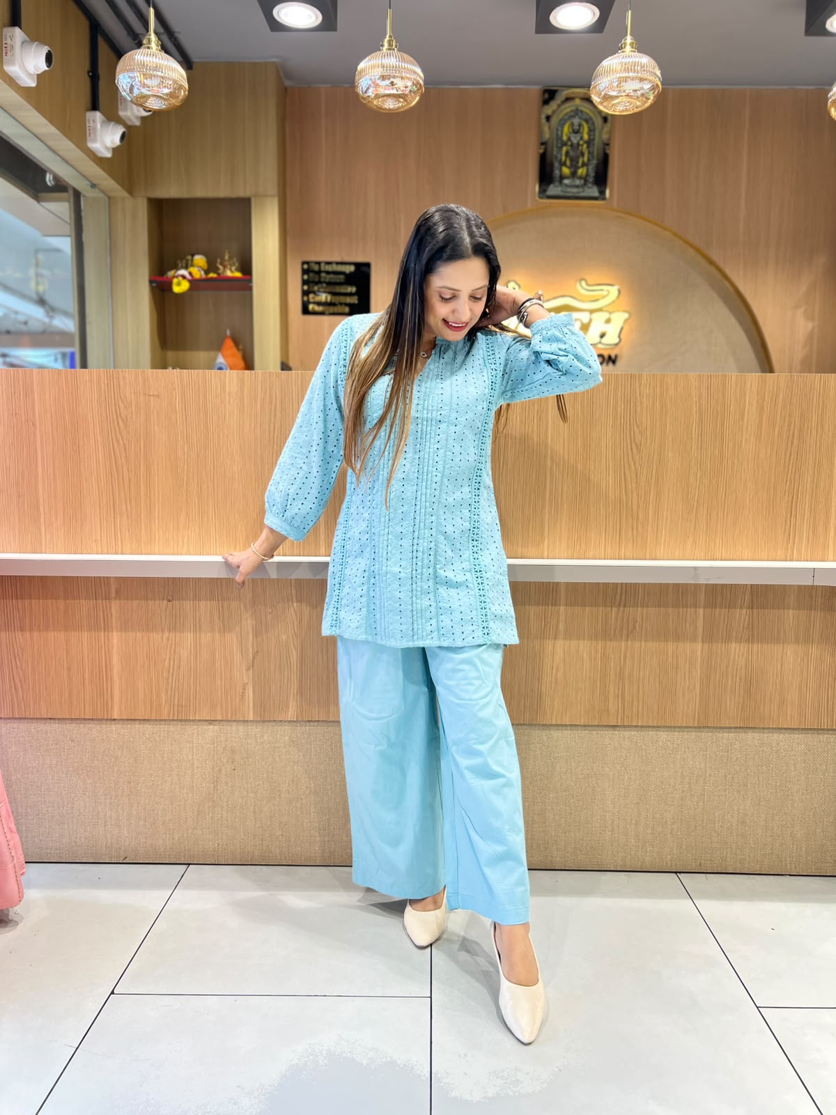 Pure Cotton Peacock Sky Bule 2pc Set