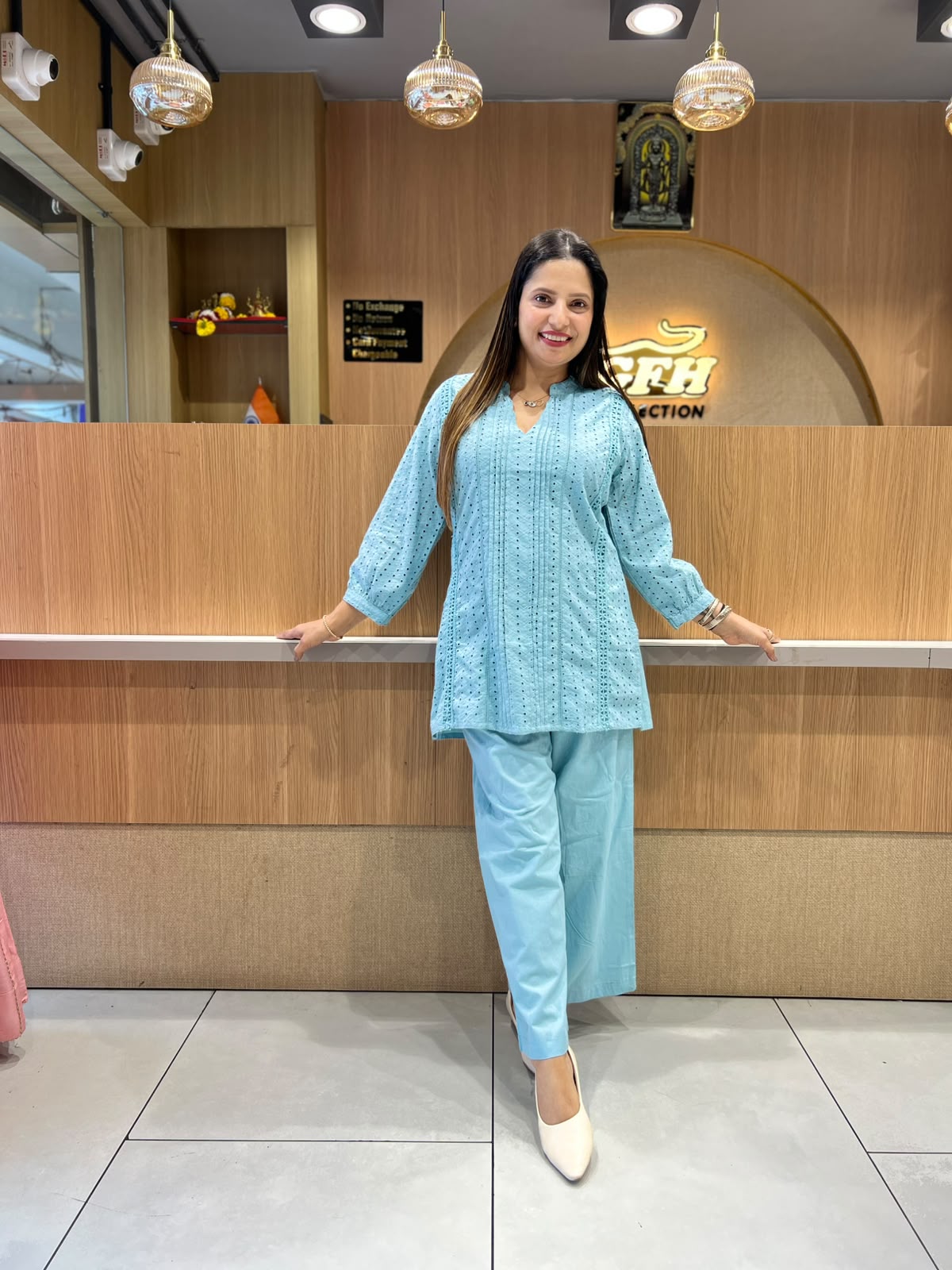 Pure Cotton Peacock Sky Bule 2pc Set