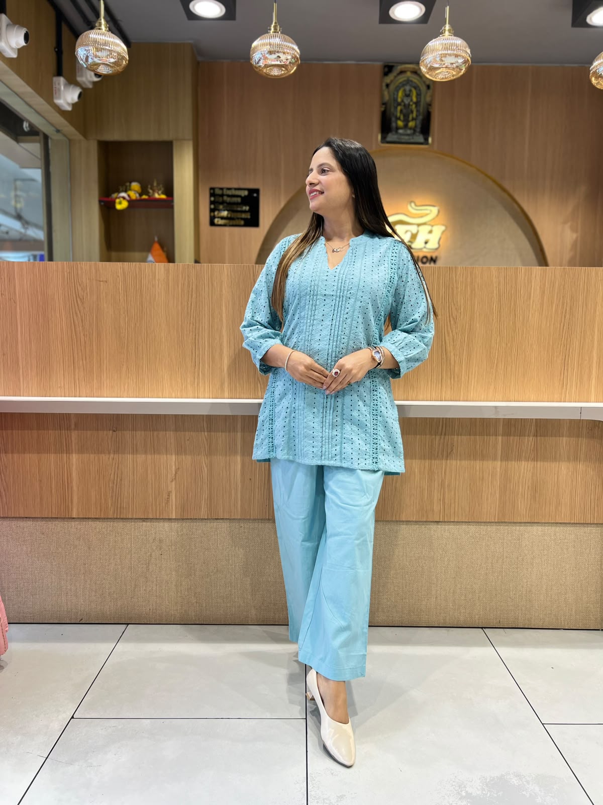 Pure Cotton Peacock Sky Bule 2pc Set