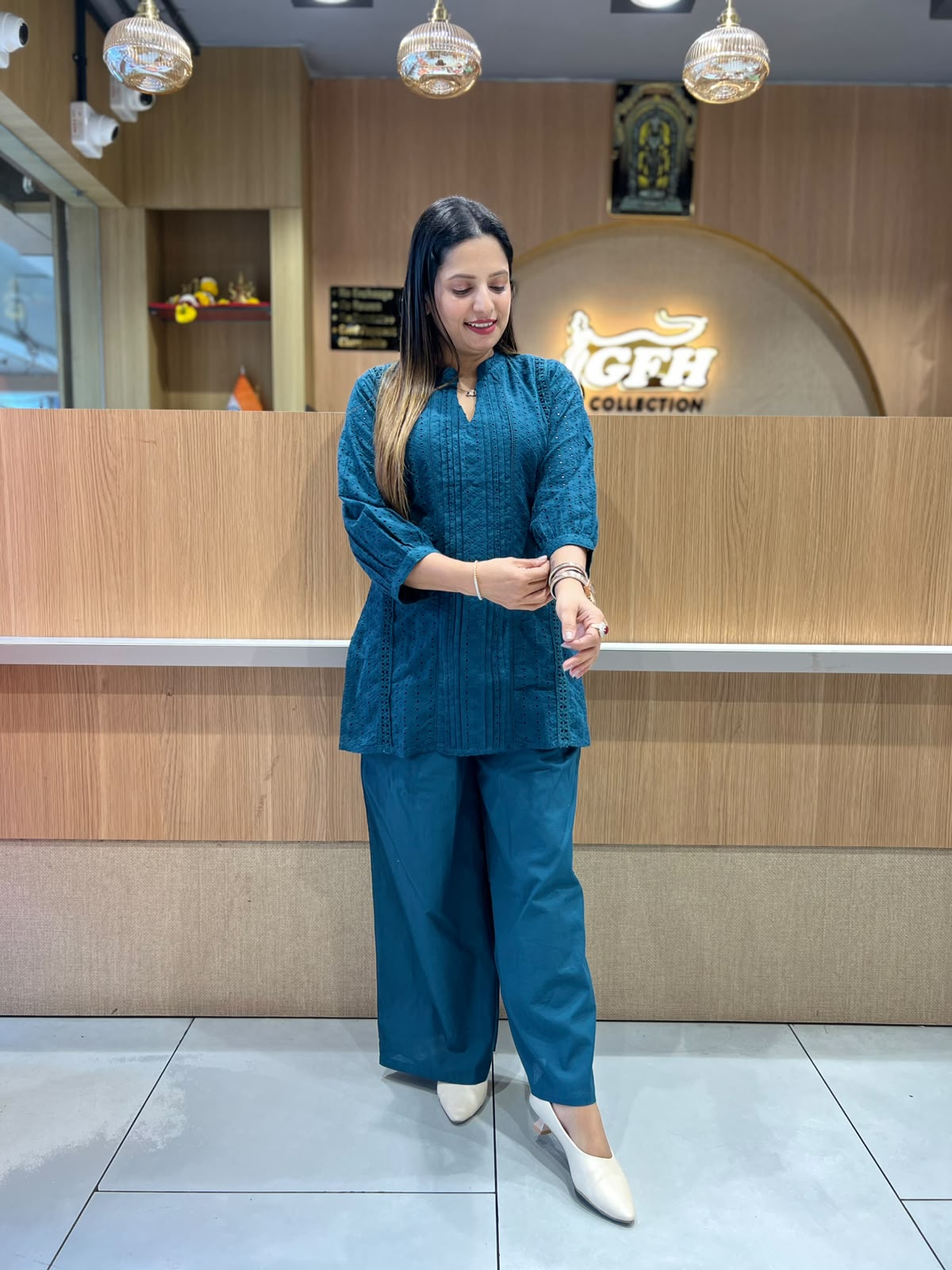 Pure Cotton Peacock Rama Green 2pc Set