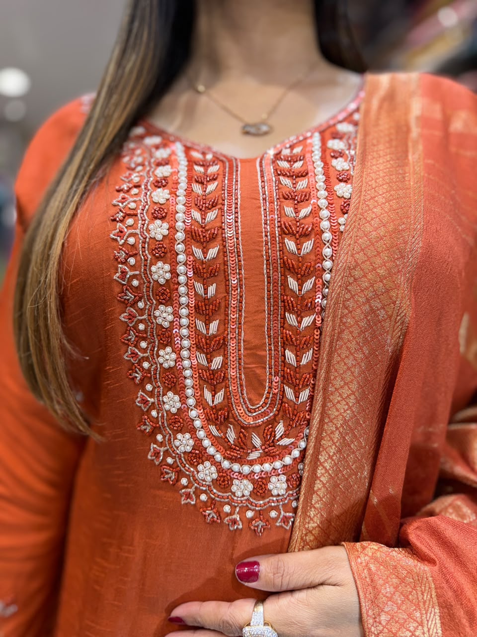 Pure Dola Silk Rust 3pc Set