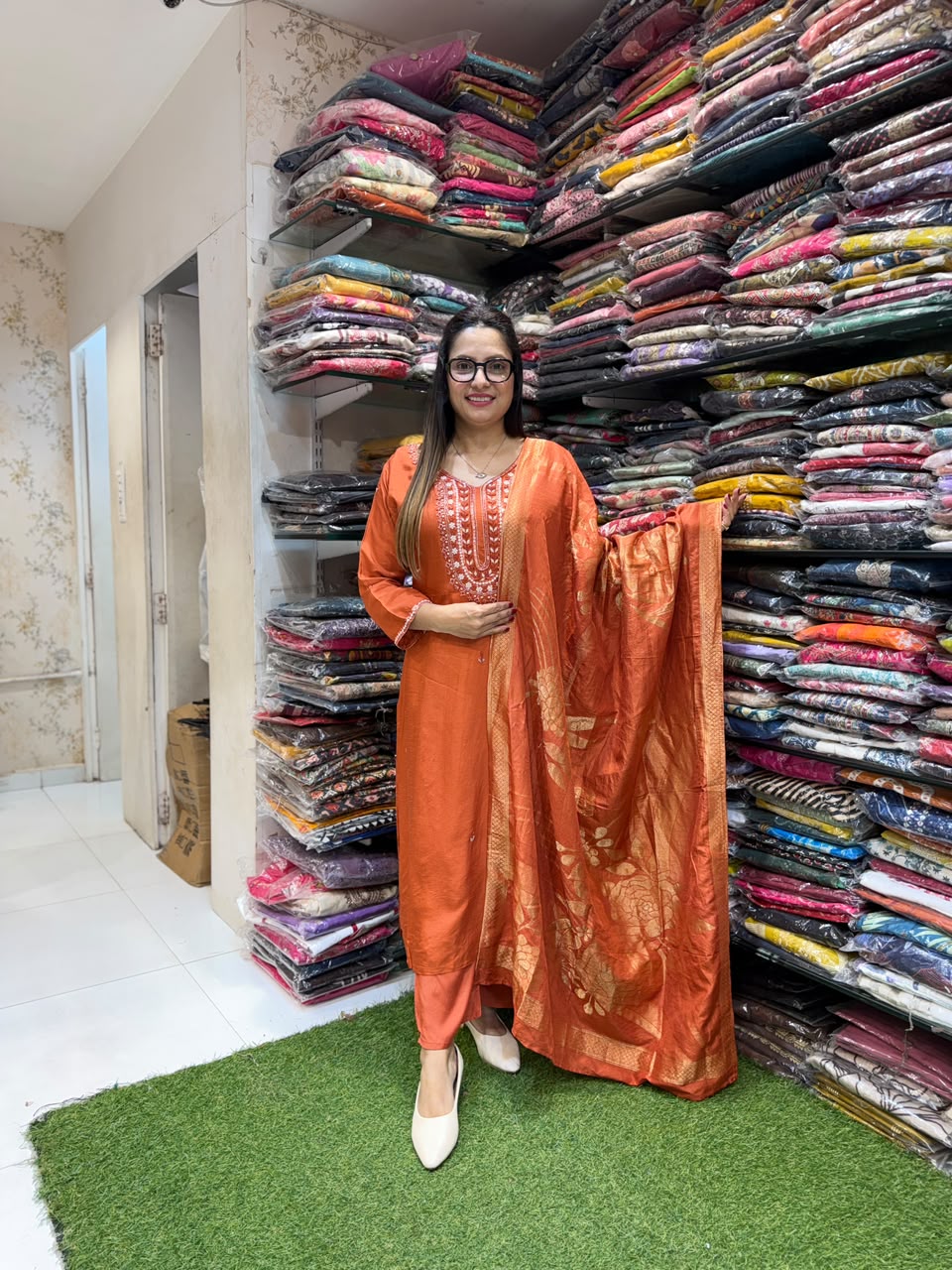 Pure Dola Silk Rust 3pc Set