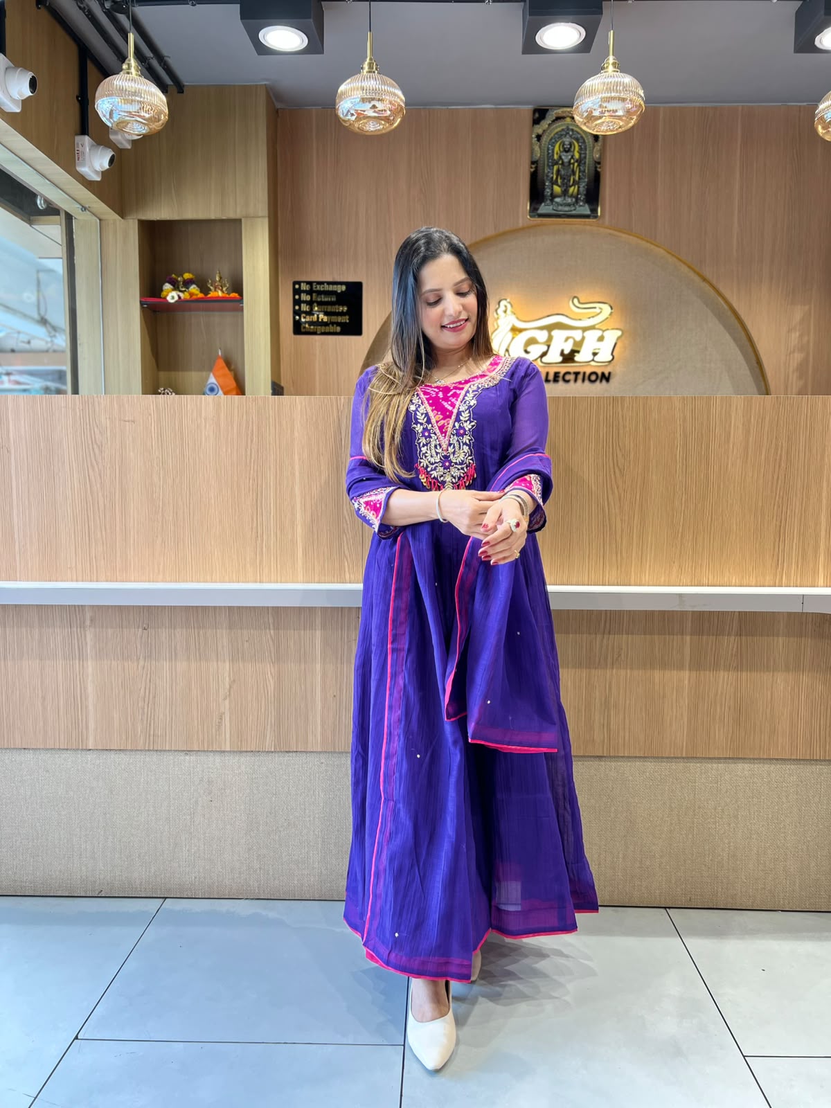 Pure Banaras Mull Chanderi Purple 3pc Set