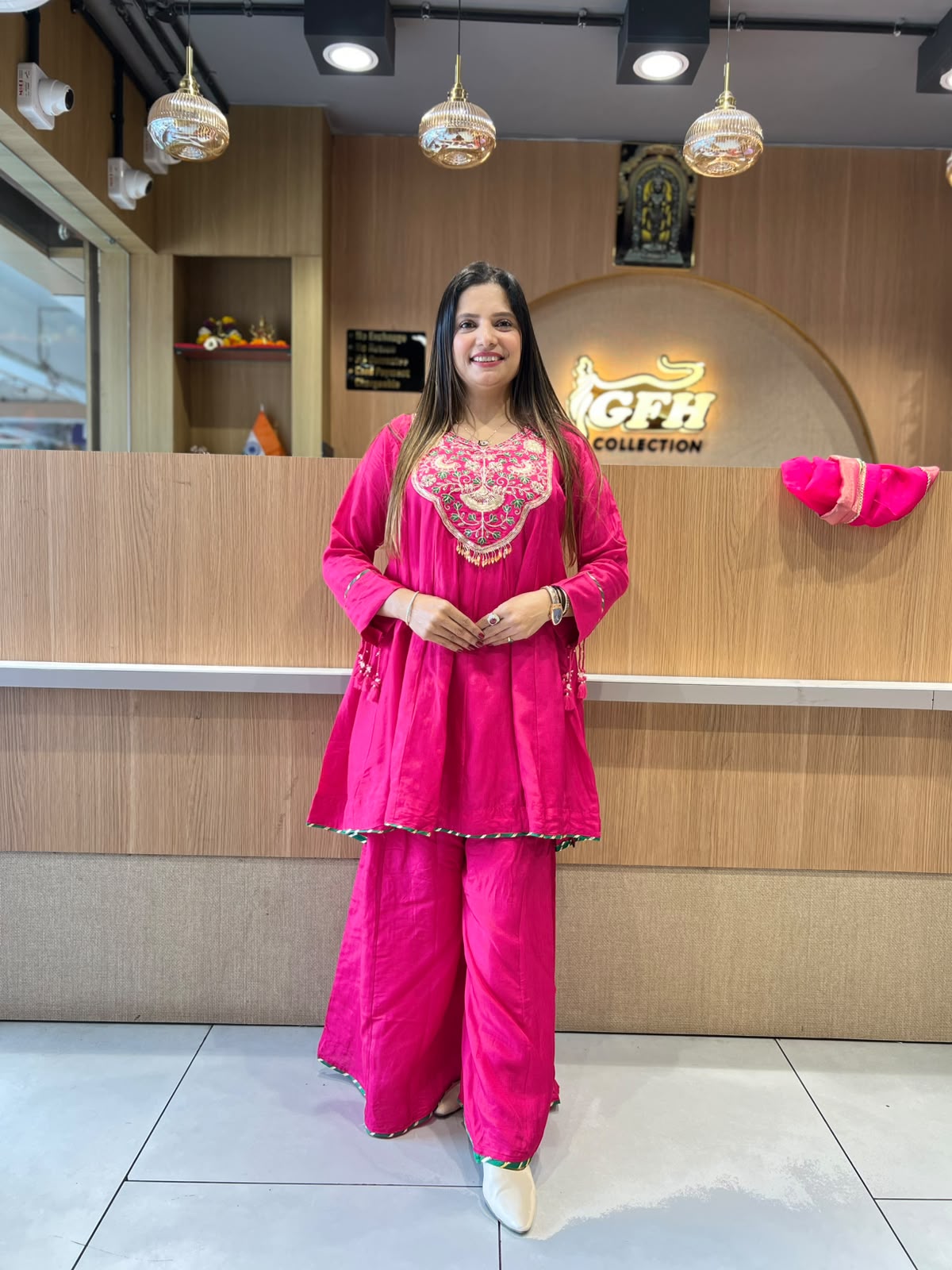 Pure Dola Silk Rani Pink 3pc Set