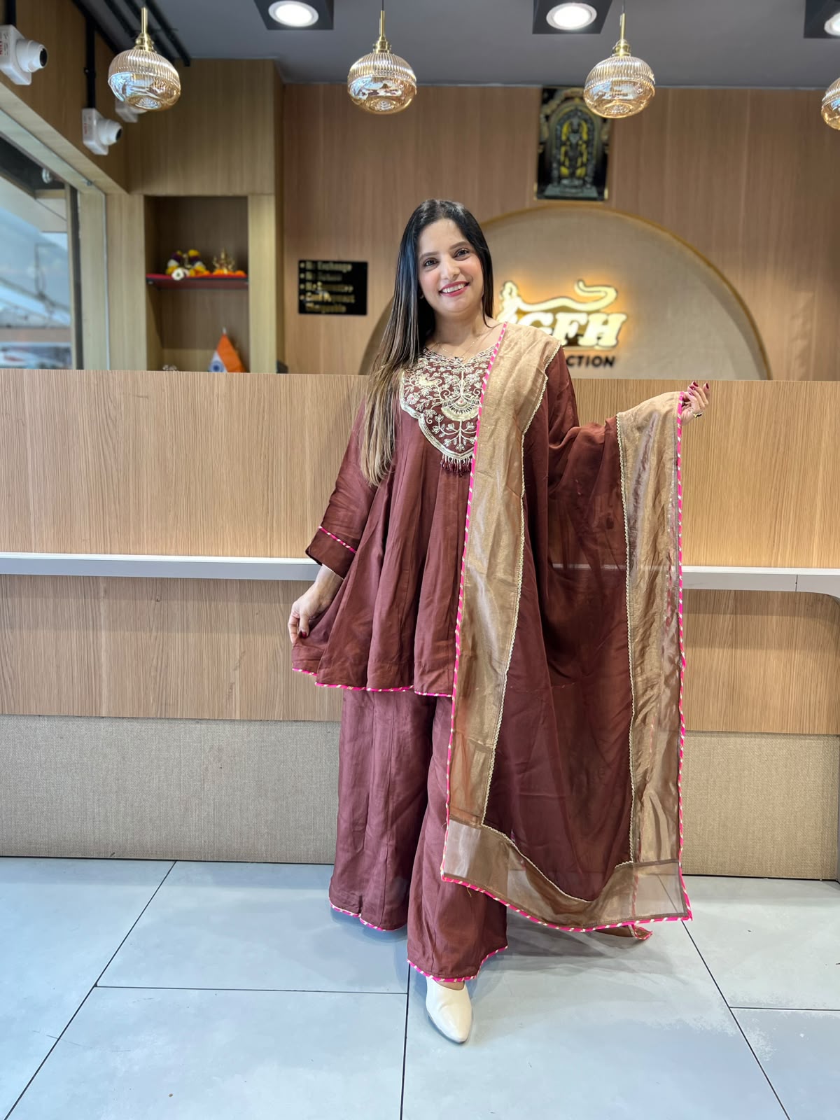 Pure Dola Silk Brown 3pc Set