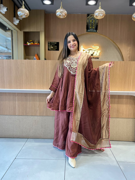 Pure Dola Silk Brown 3pc Set
