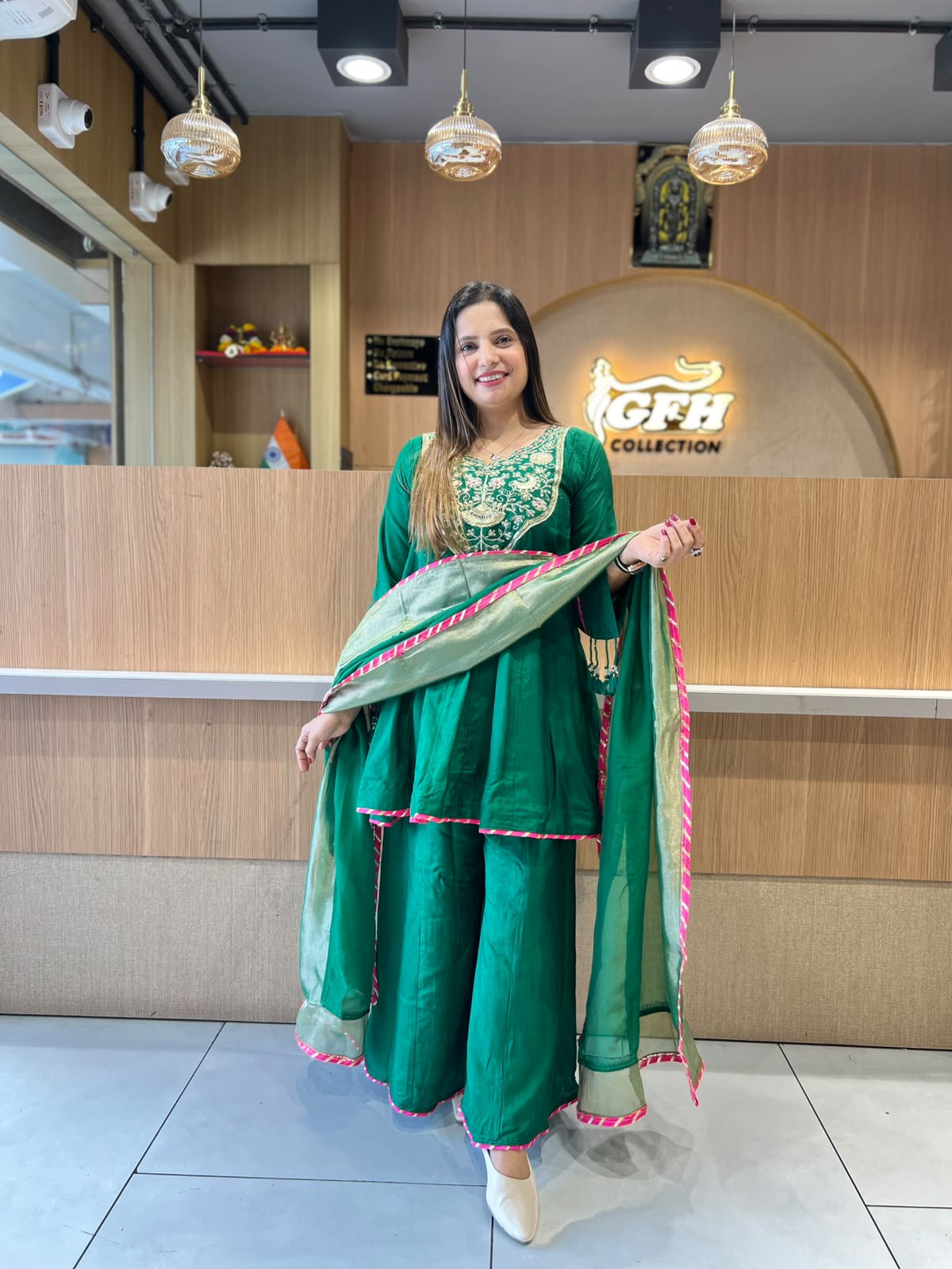 Pure Dola Silk Green 3pc Set