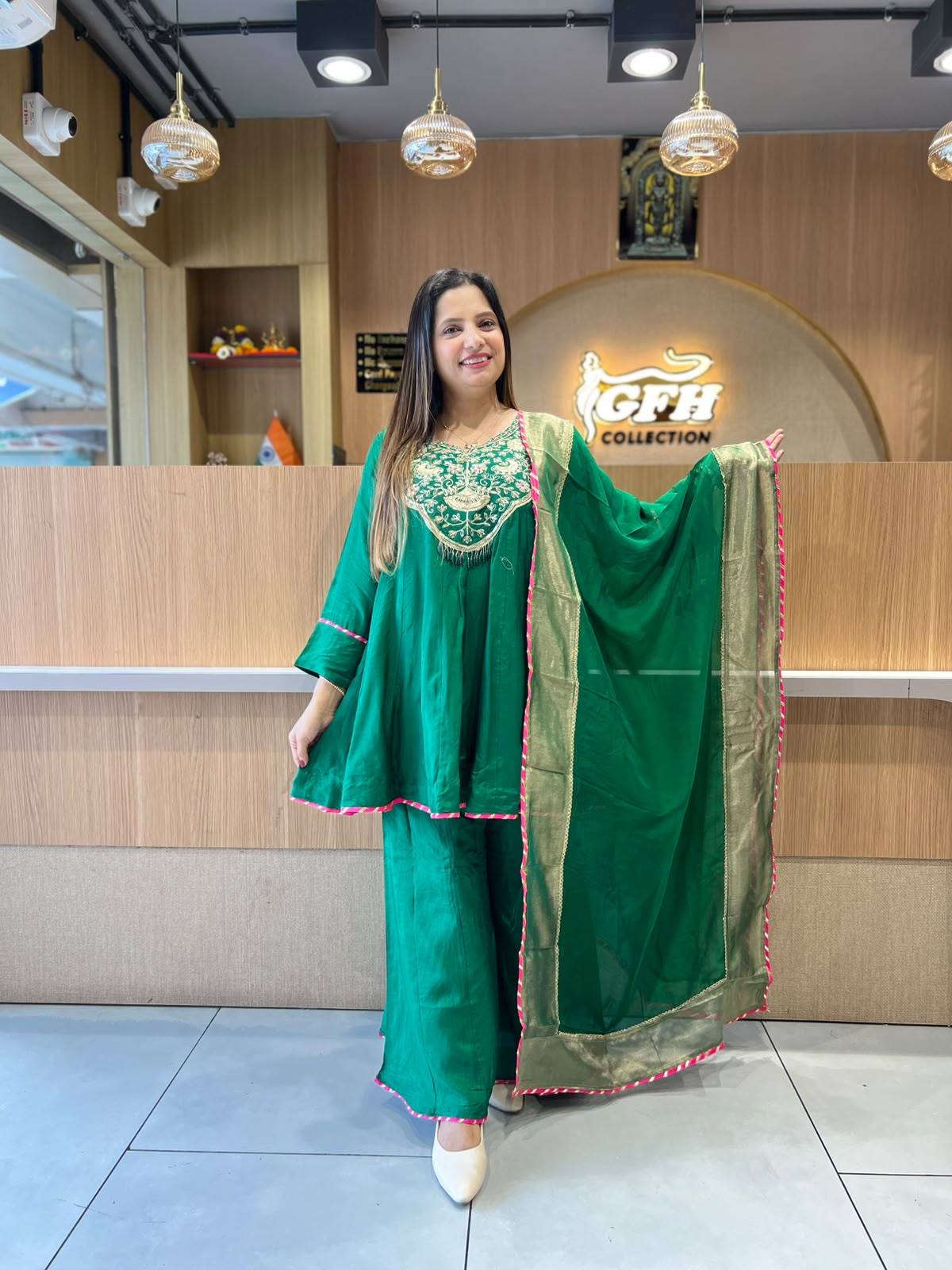 Pure Dola Silk Green 3pc Set