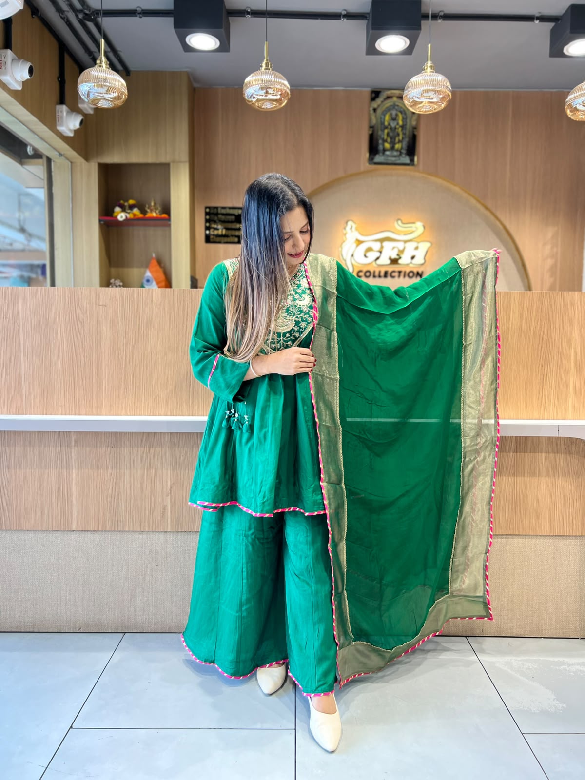 Pure Dola Silk Green 3pc Set
