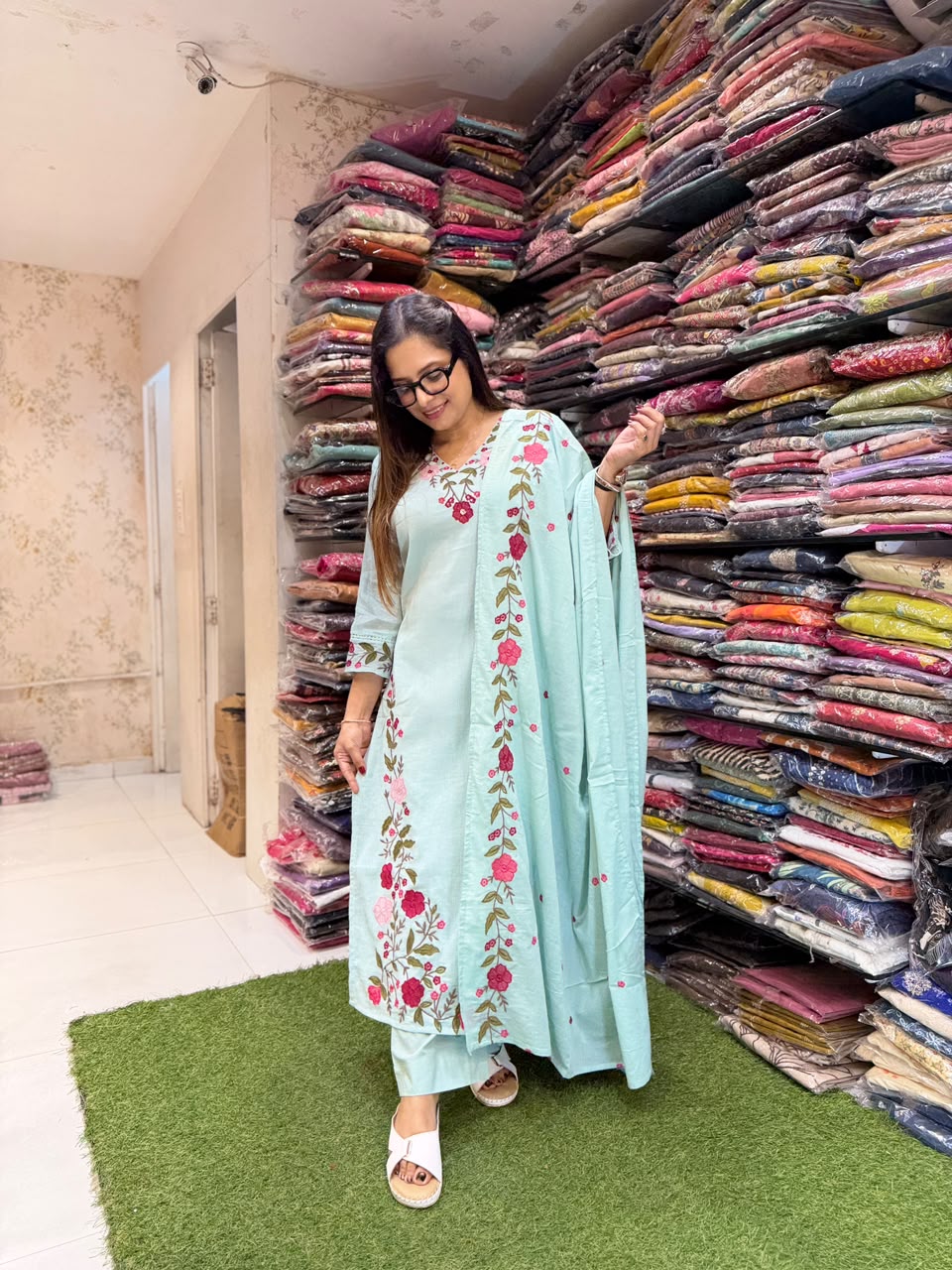 Pure Crush Cotton Sky Blue 3pc Set