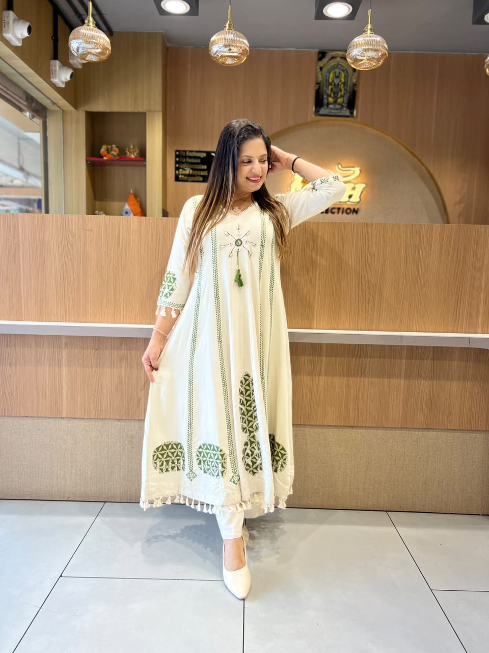 Pure Slub Rayon Dusty Off White  3pc Set