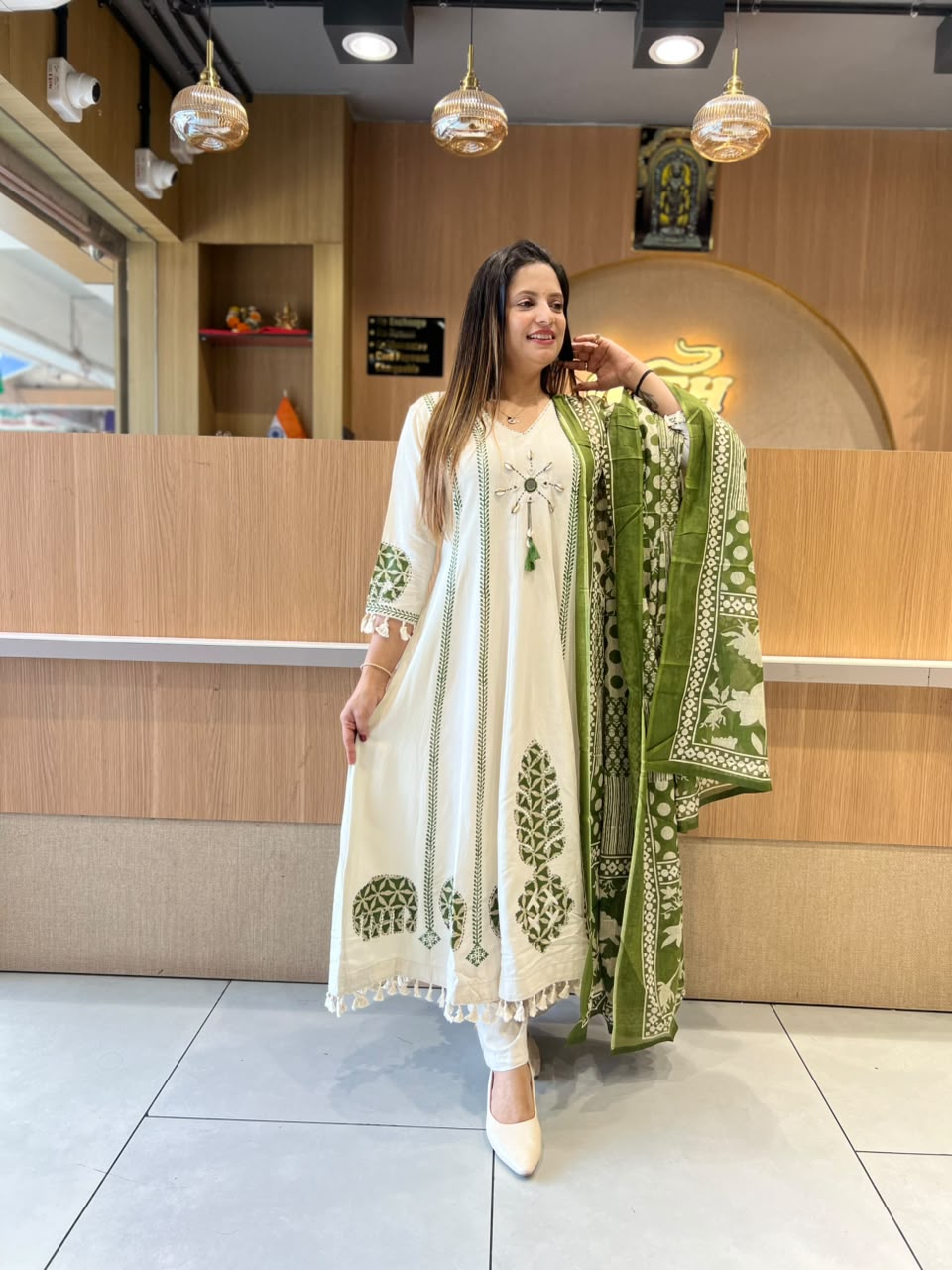 Pure Slub Rayon Dusty Off White  3pc Set