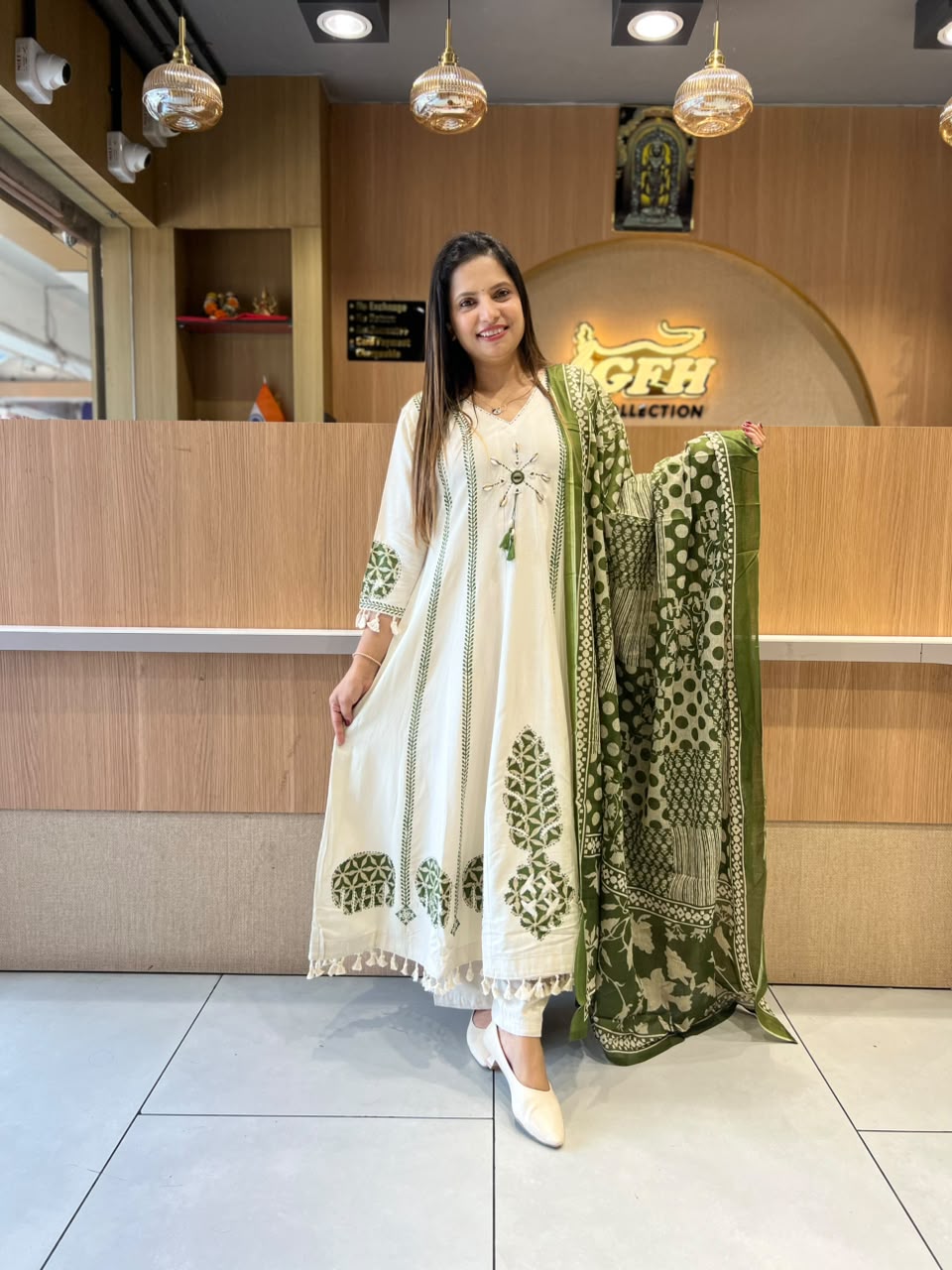 Pure Slub Rayon Dusty Off White  3pc Set