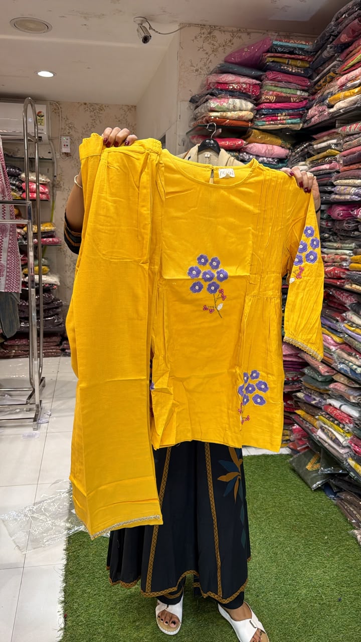 Pure Linen Cotton Yellow 2pc Set
