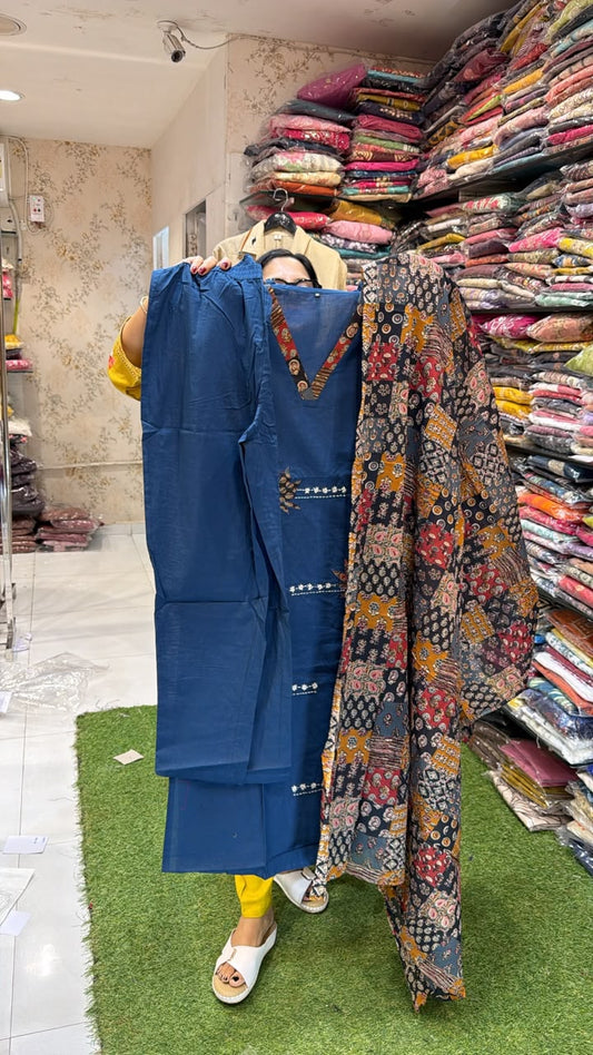 Pure Cotton Blue 3pc Set