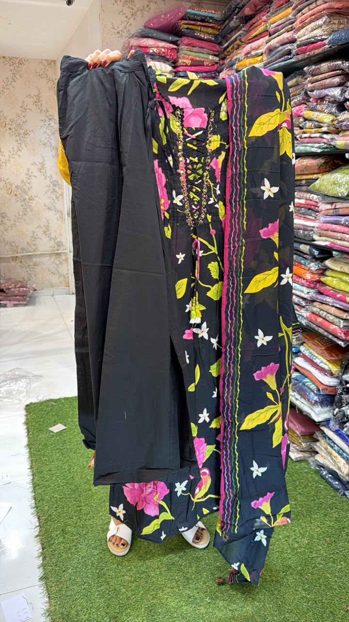 Pure Cotton Black 3pc Set