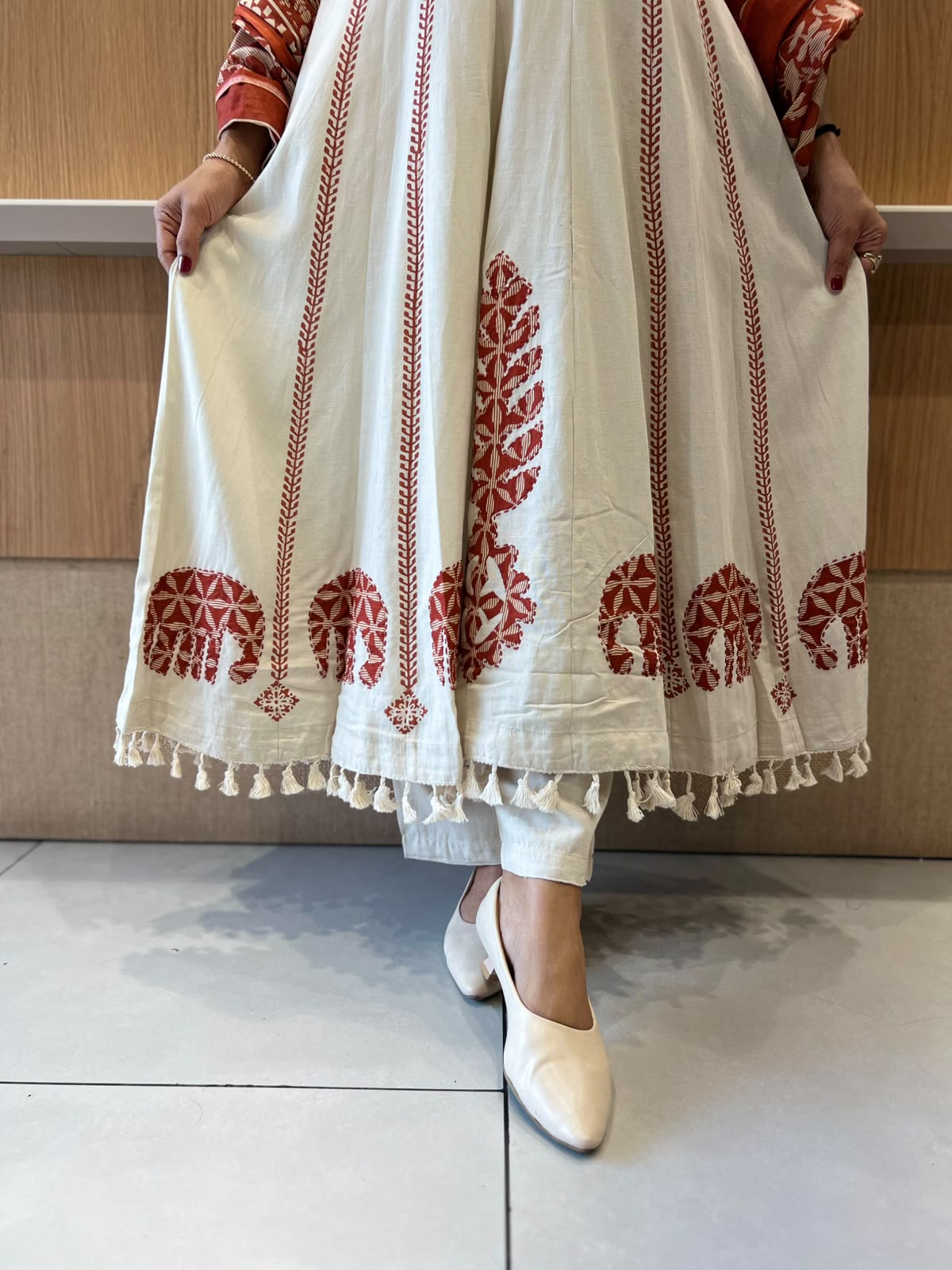 Pure Slub Rayon Dusty Off White  3pc Set