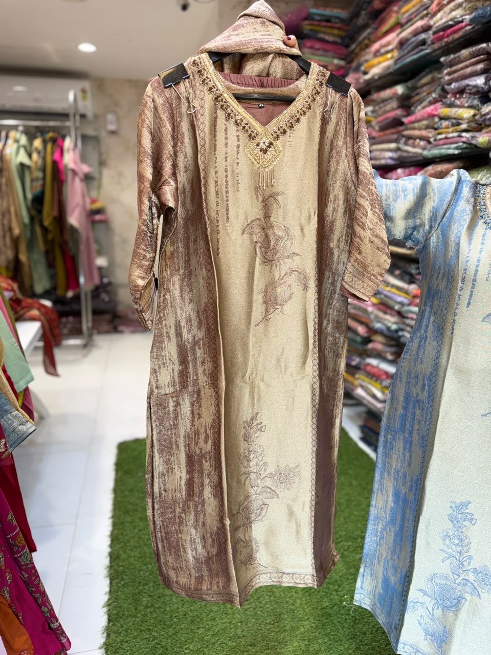 Pure Zeeraf Silk Brown 3pc Set