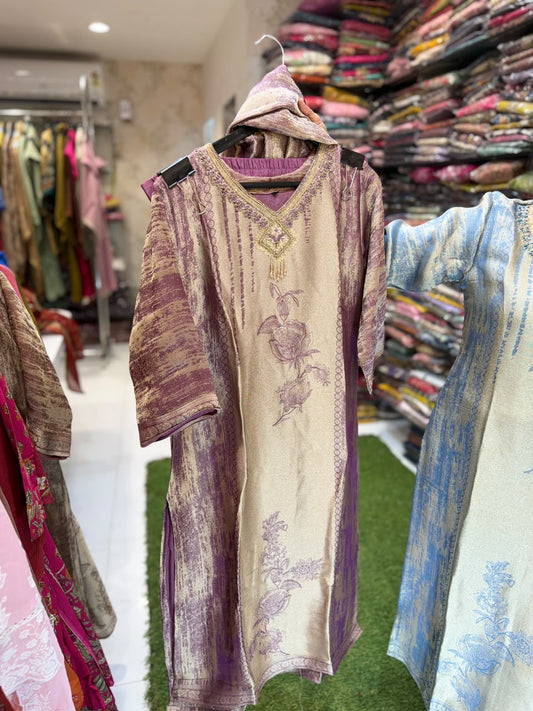 Pure Zeeraf Silk Purple 3pc Set