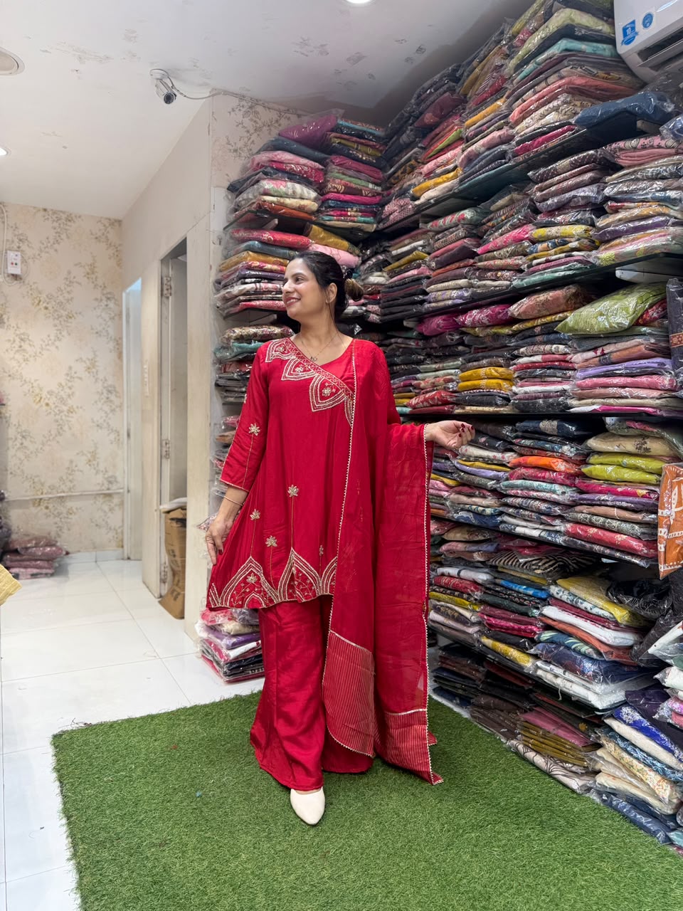 Pure Dola Silk Red 3pc Set