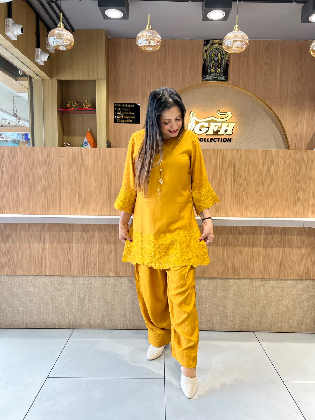 Pure Muslin Mustard Yellow 2pc Set