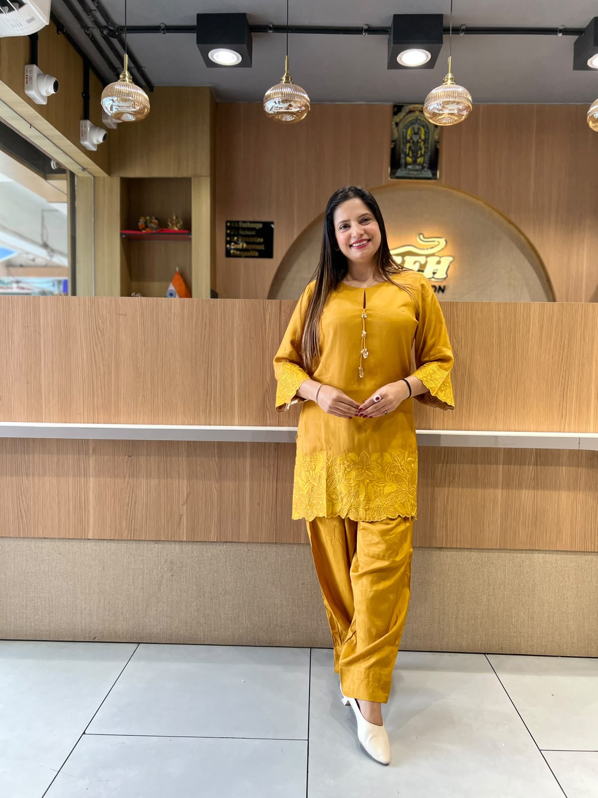 Pure Muslin Mustard Yellow 2pc Set