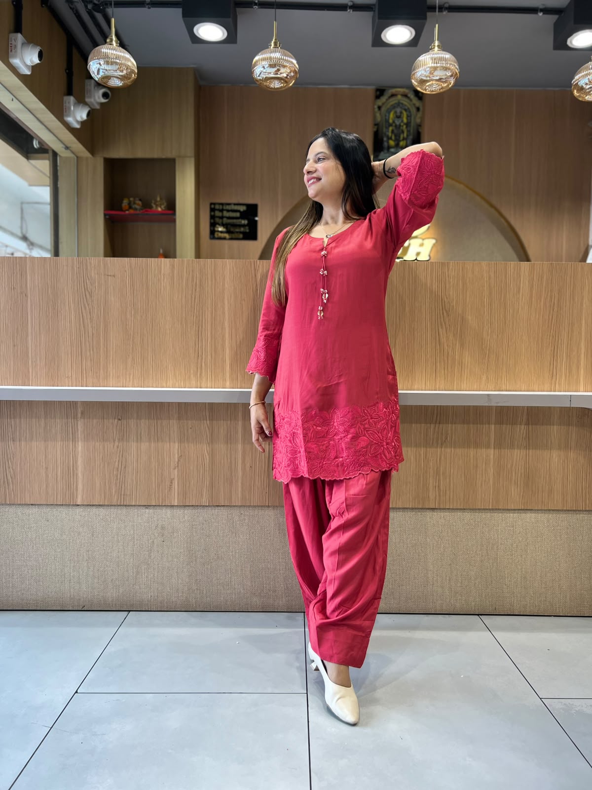 Pure Muslin Red 2pc Set