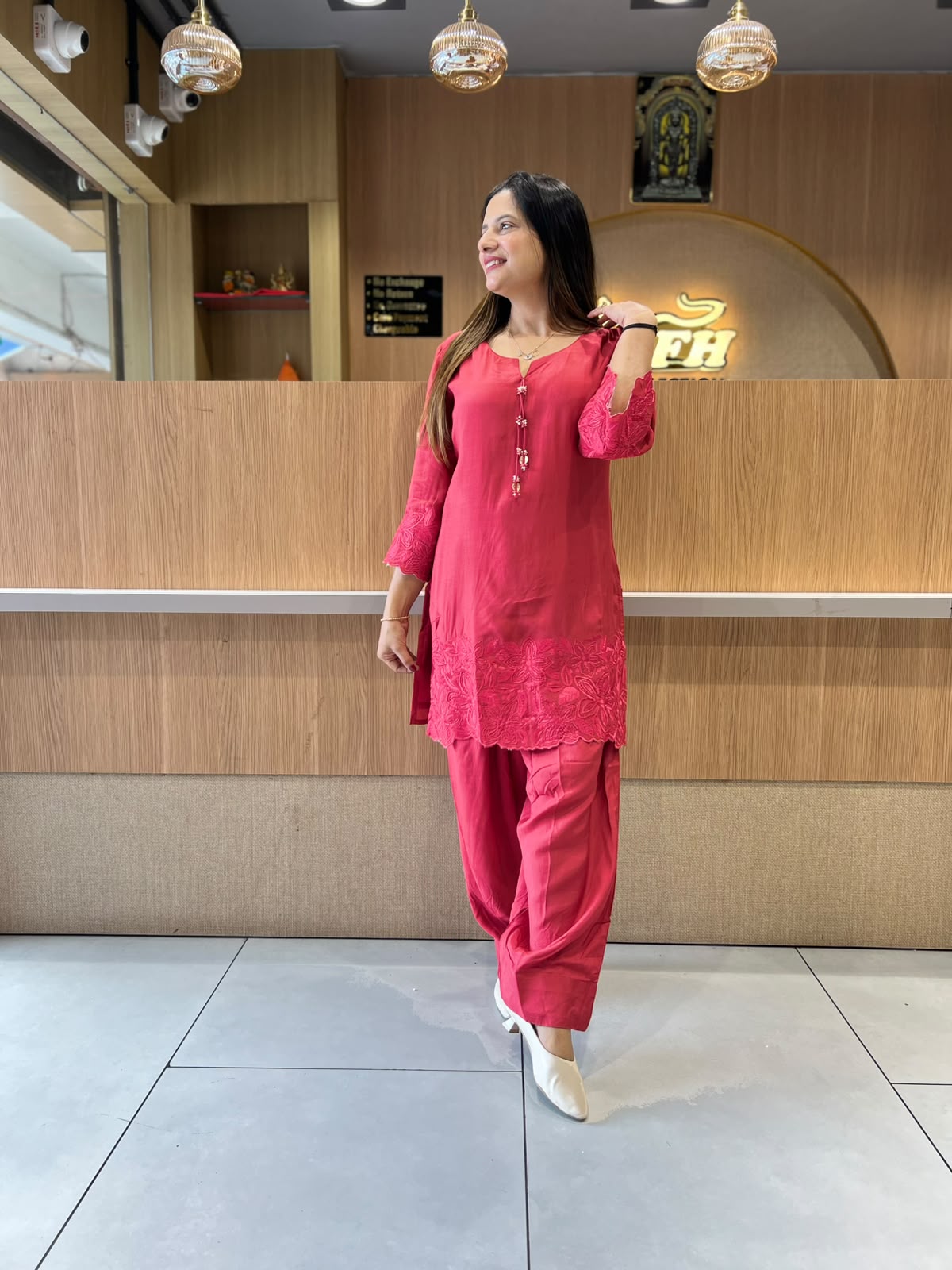 Pure Muslin Red 2pc Set