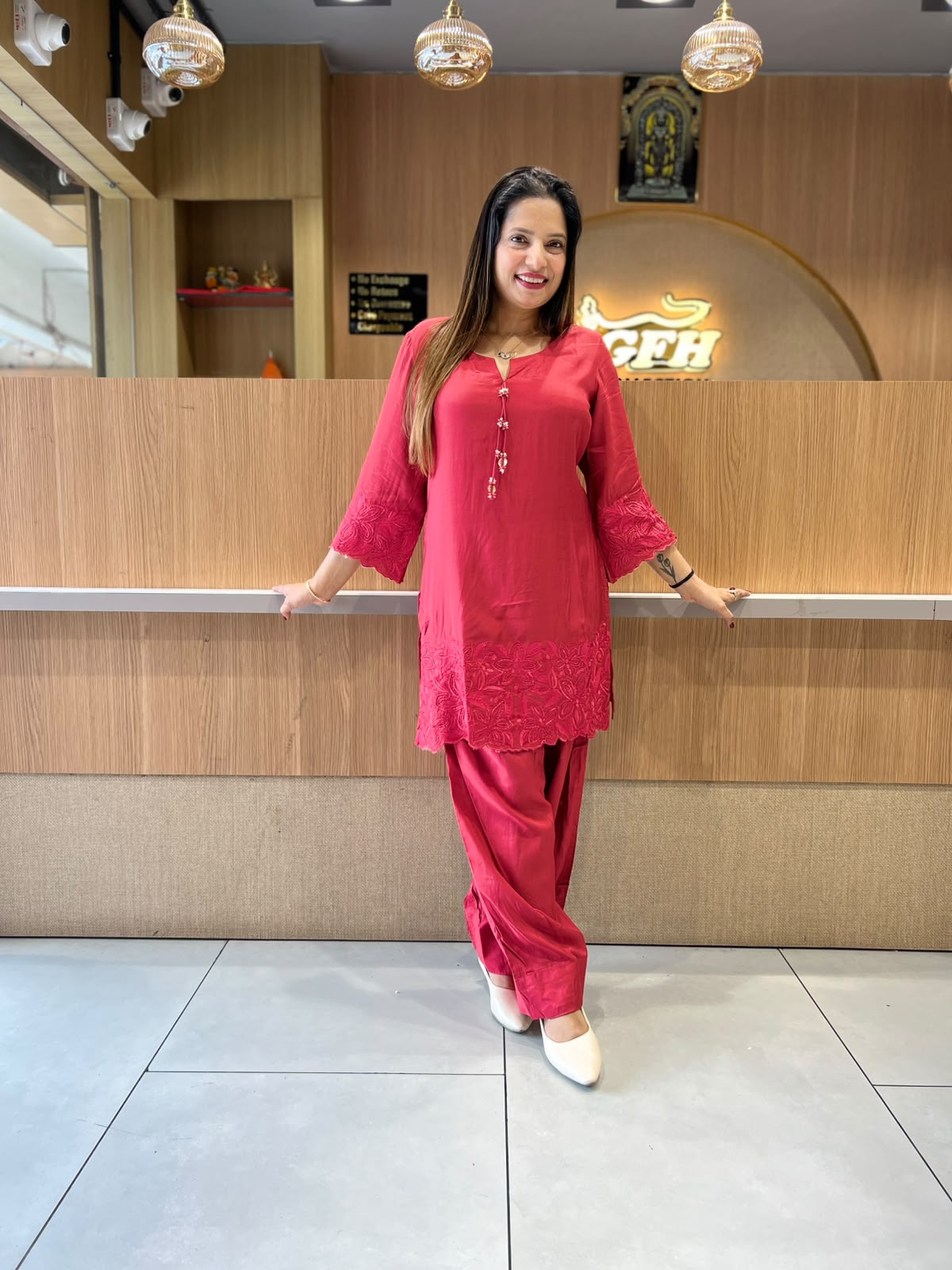 Pure Muslin Red 2pc Set