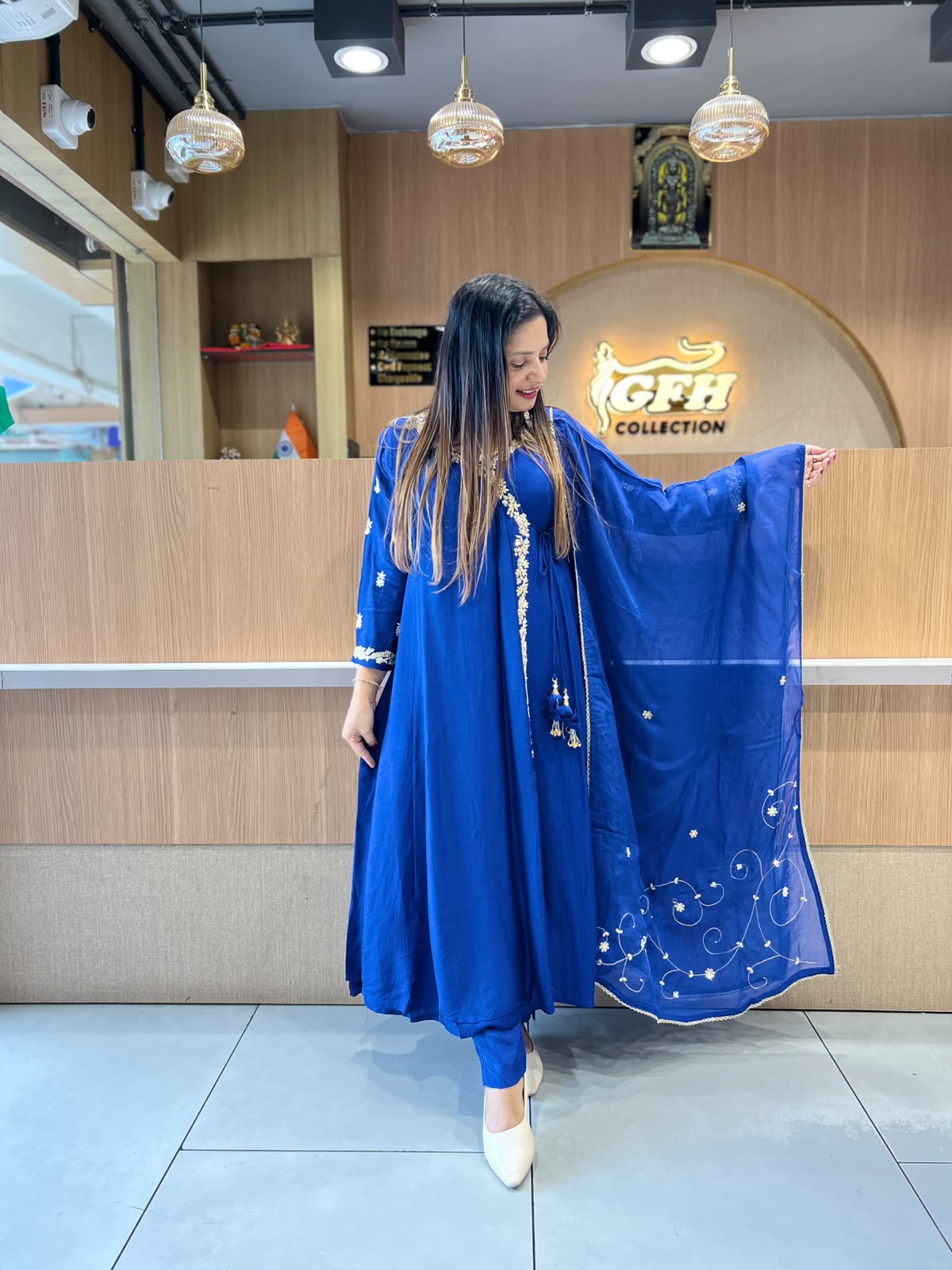 Pure Dola Silk Royal Blue 3pc Set