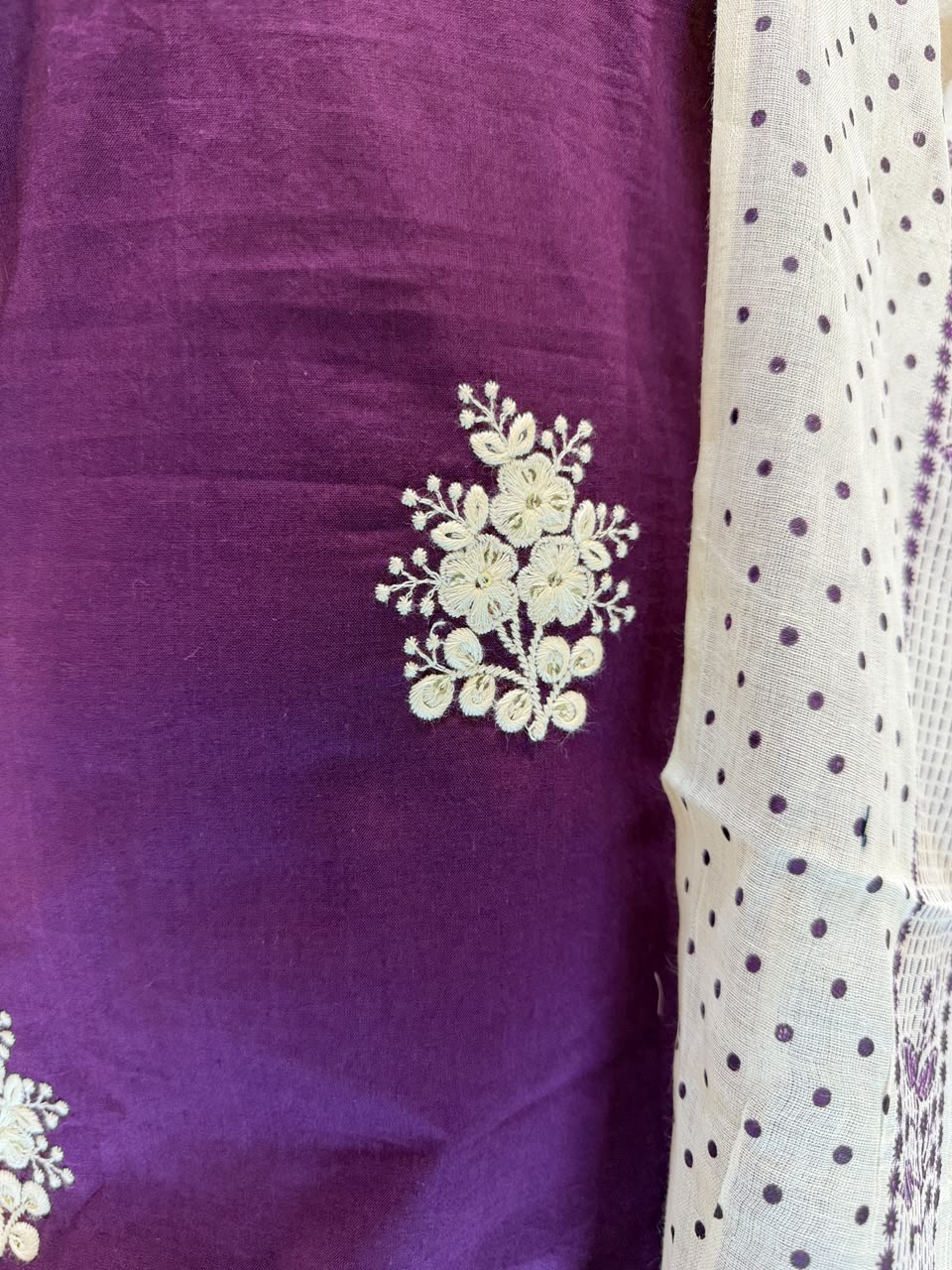 Pure Cotton Farsi Salwar Purple 3 pc set