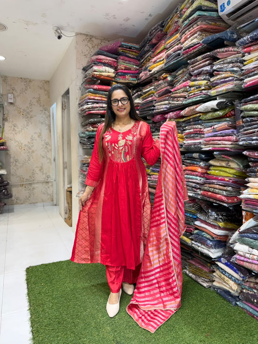 Pure Dola Silk Red 3pc Set