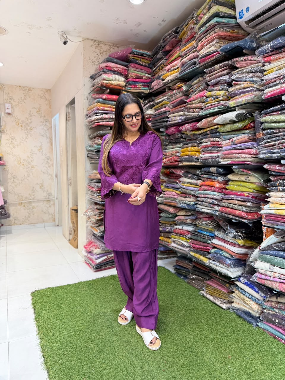 Pure Muslin Purple Cordset