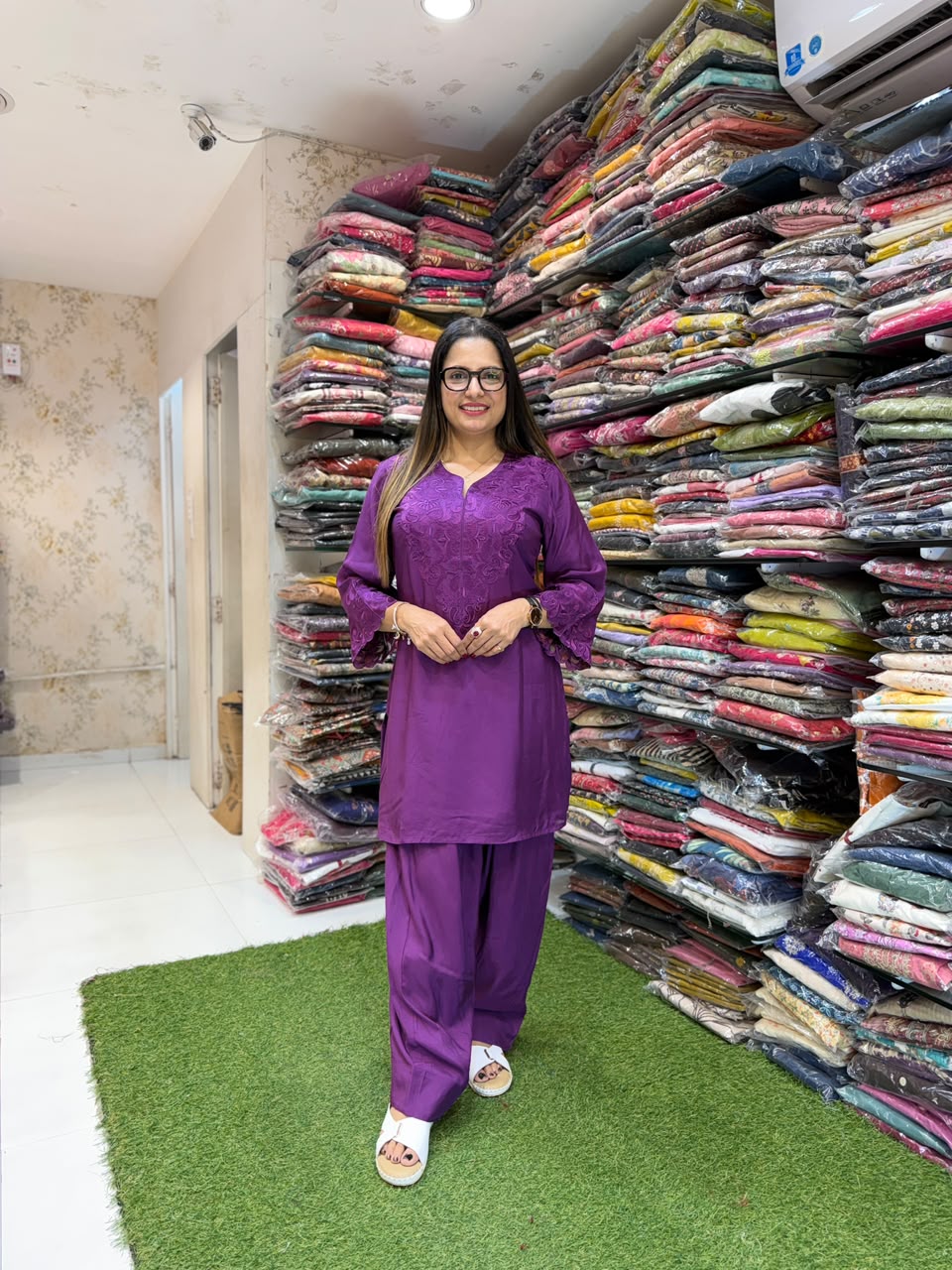 Pure Muslin Purple Cordset