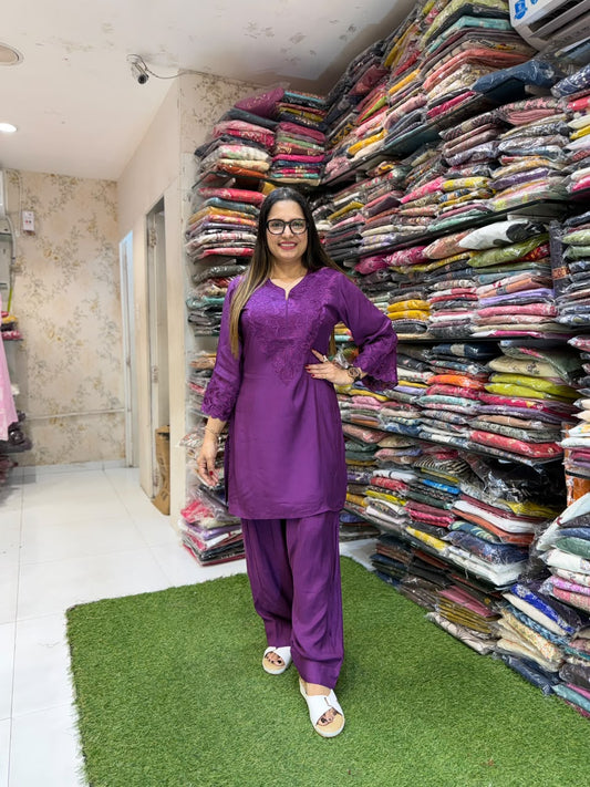 Pure Muslin Purple Cordset